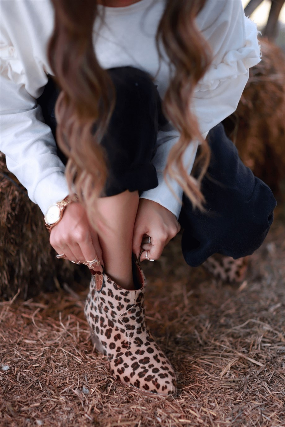 ALYA MODEL 5 Cm Topuklu Kisa Western Bot Leopar