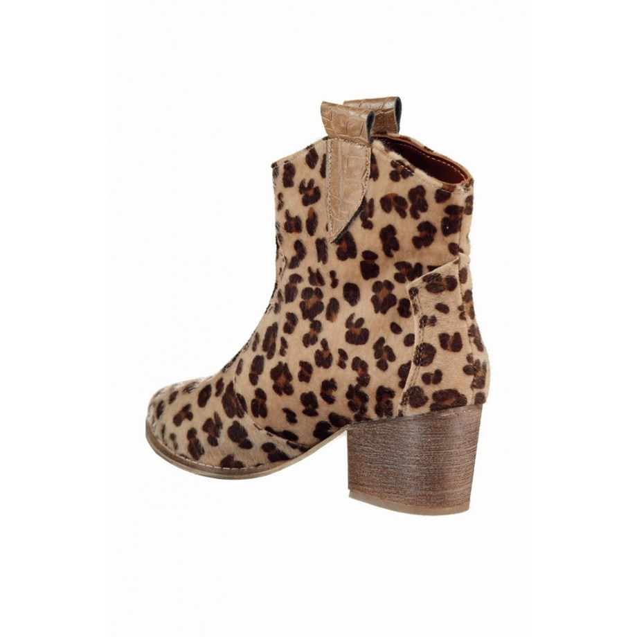 ALYA MODEL 5 Cm Topuklu Kisa Western Bot Leopar