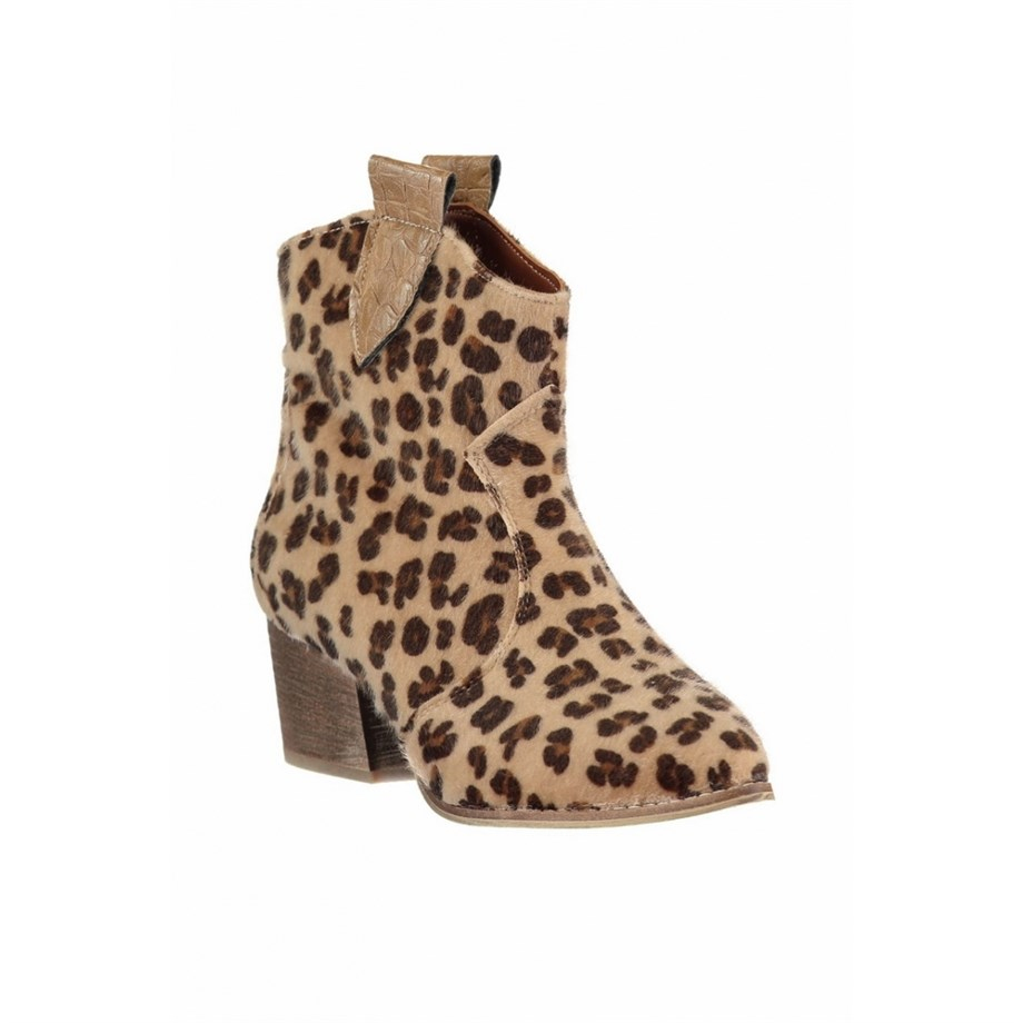 ALYA MODEL 5 Cm Topuklu Kisa Western Bot Leopar
