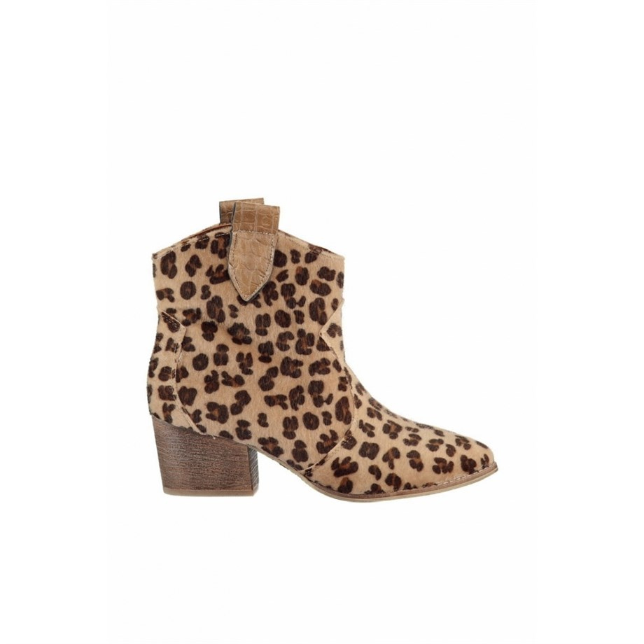 ALYA MODEL 5 Cm Topuklu Kisa Western Bot Leopar
