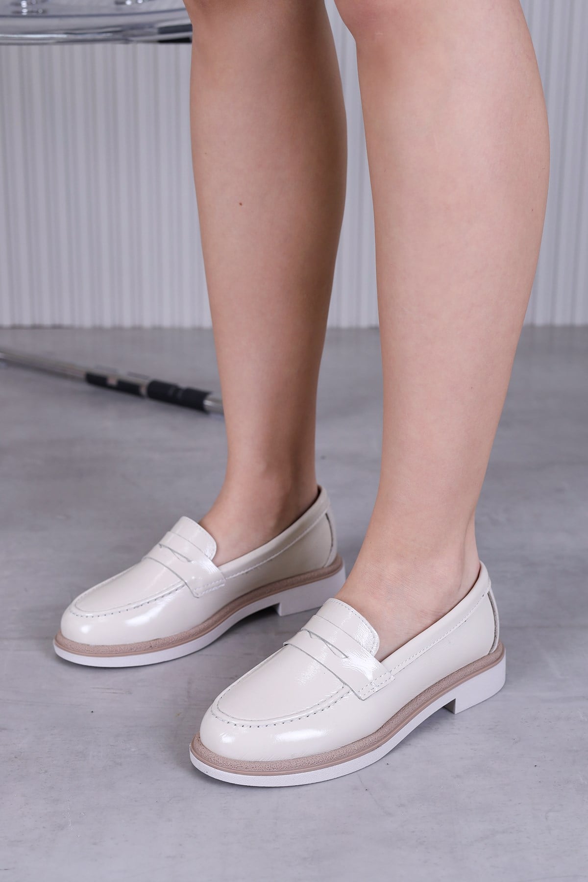 b1532 model 3 cm tabanlı orjinal deri yeni sezon loafer babet TEN.RUGAN