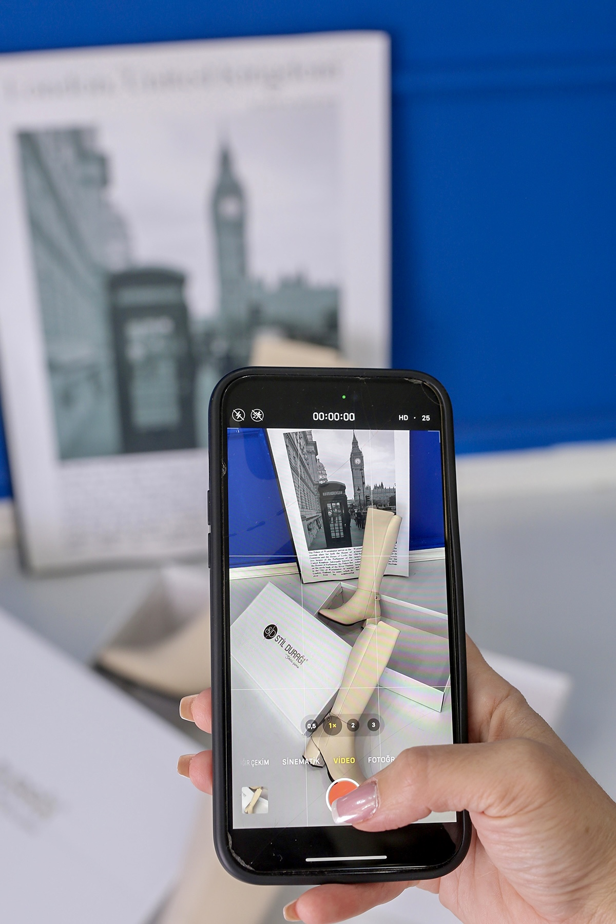 BARNEY MODEL PREMİUM KALİTE 5 CM TOPUKLU  SİHİRLİ ÇİZME TEN