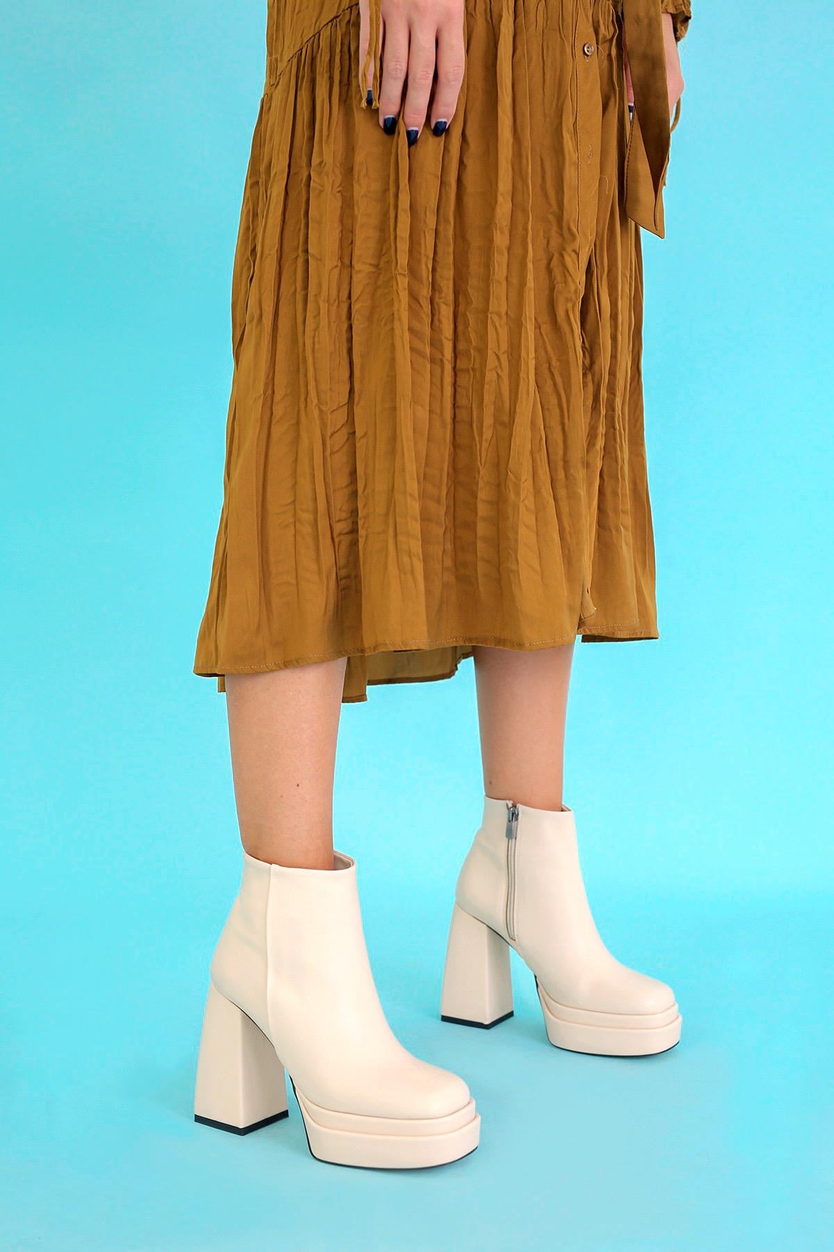 BERENDAN MODEL 10 CM TOPUKLU PLATFORM DETAYLI BOT TEN