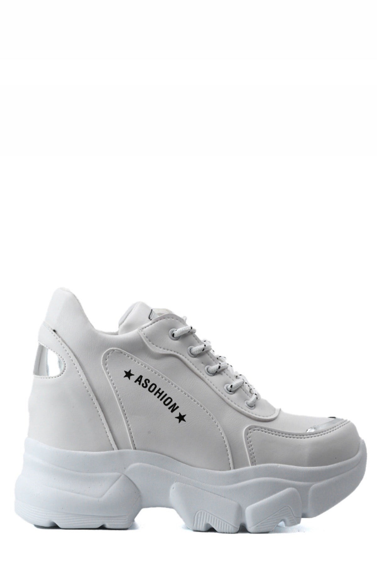 BLAS 10 CM DOLGU TOPUK YENİ SEZON SNEAKERS SPOR AYAKKABI BEYAZ