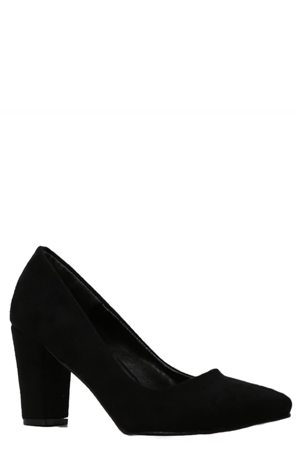 Bri̇llan 7 Cm Kalin Topuklu Sti̇letto Siy.suet