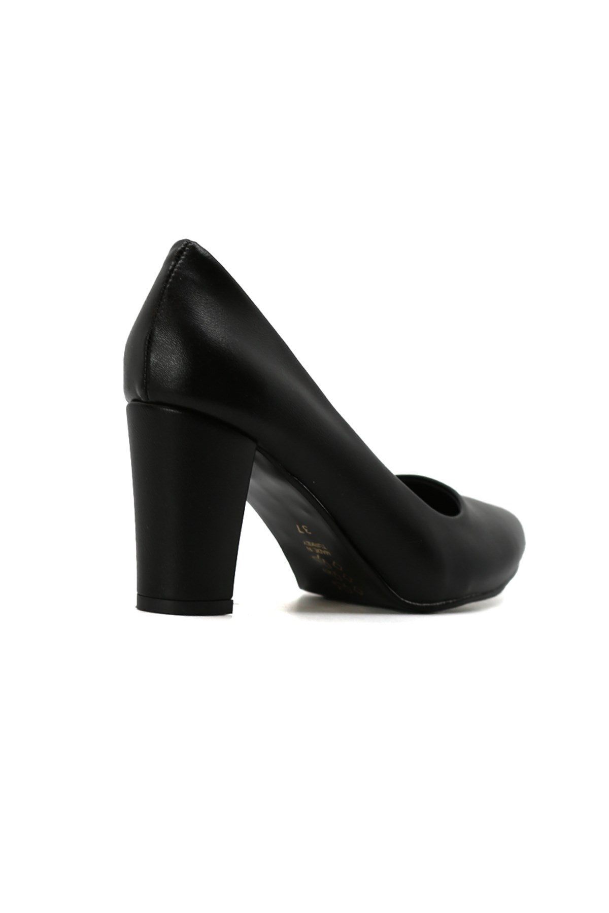 Bri̇llan 7 Cm Kalin Topuklu Sti̇letto Siyah