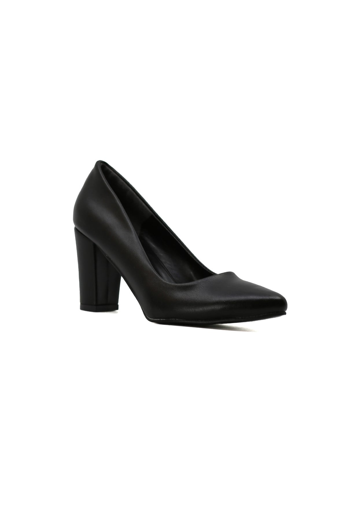Bri̇llan 7 Cm Kalin Topuklu Sti̇letto Siyah