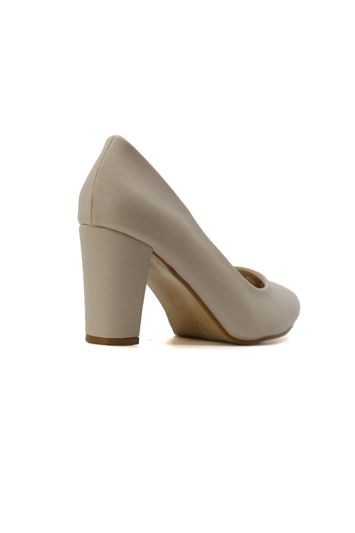 Bri̇llan 7 Cm Kalin Topuklu Sti̇letto Ten