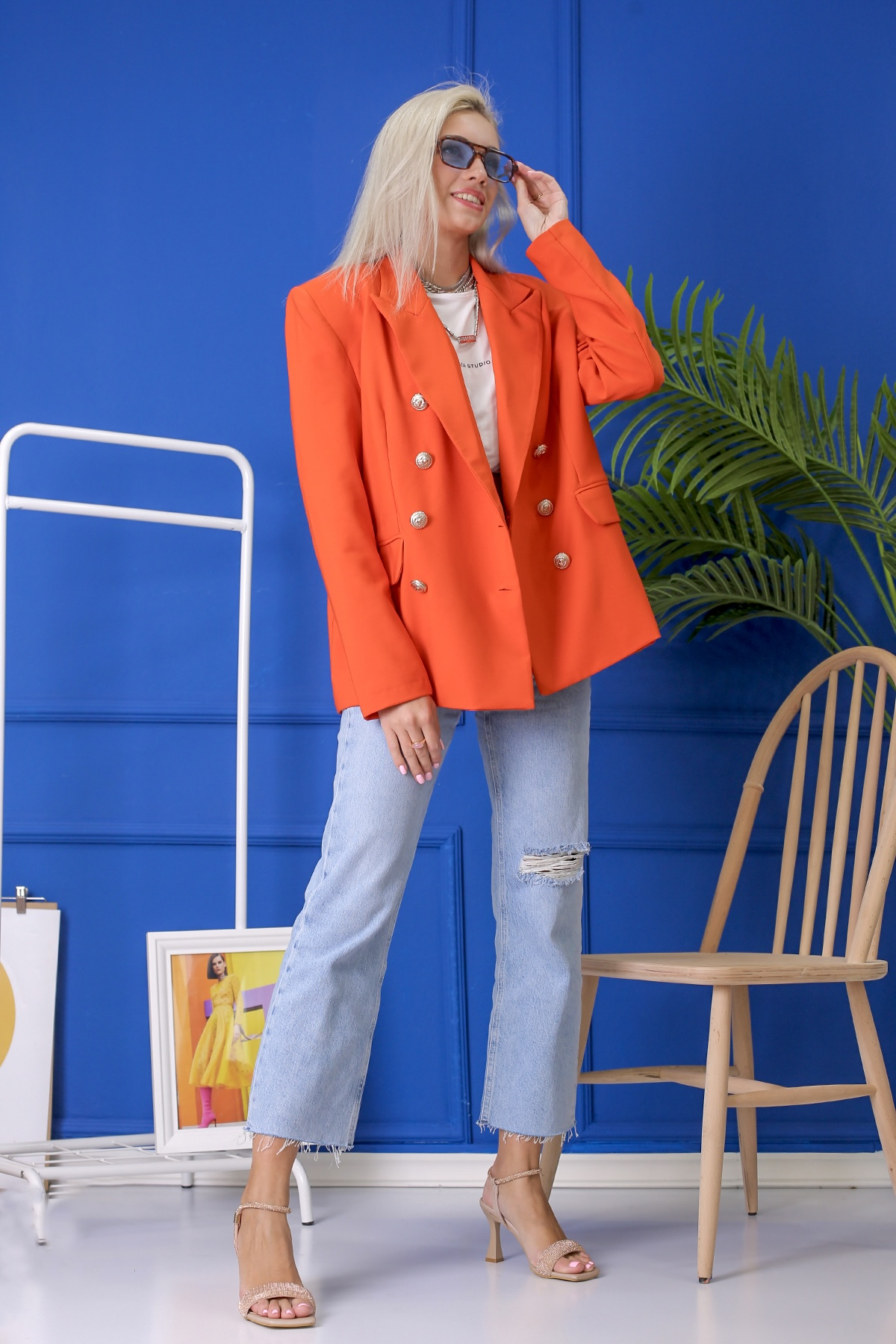 BRICE MODEL 8 CM TOPUKLU TAŞ DETAYLI TOPUKLU AYKAKABI TEN