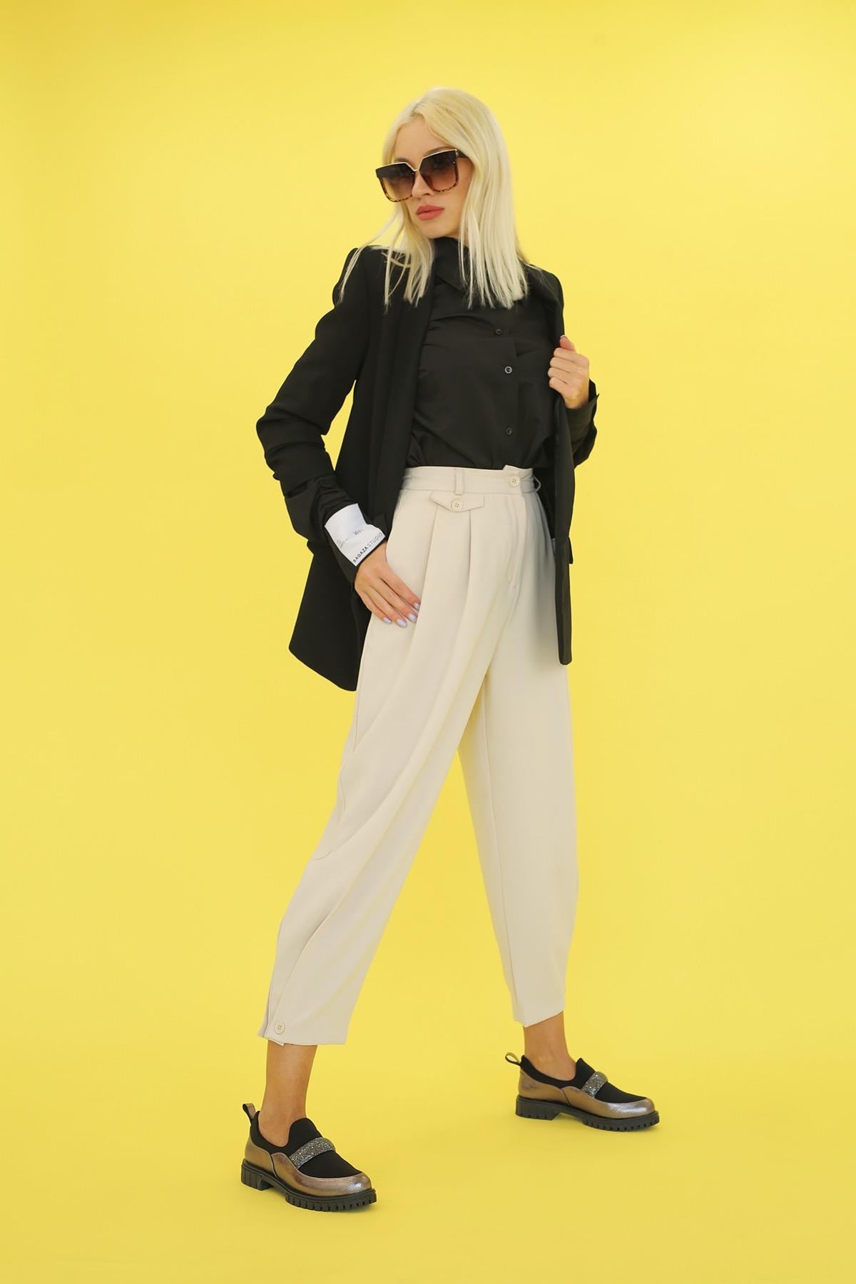 CEDRİC MODEL KALIN TABAN TAŞ DETAYLI SPOR BABET PLATIN