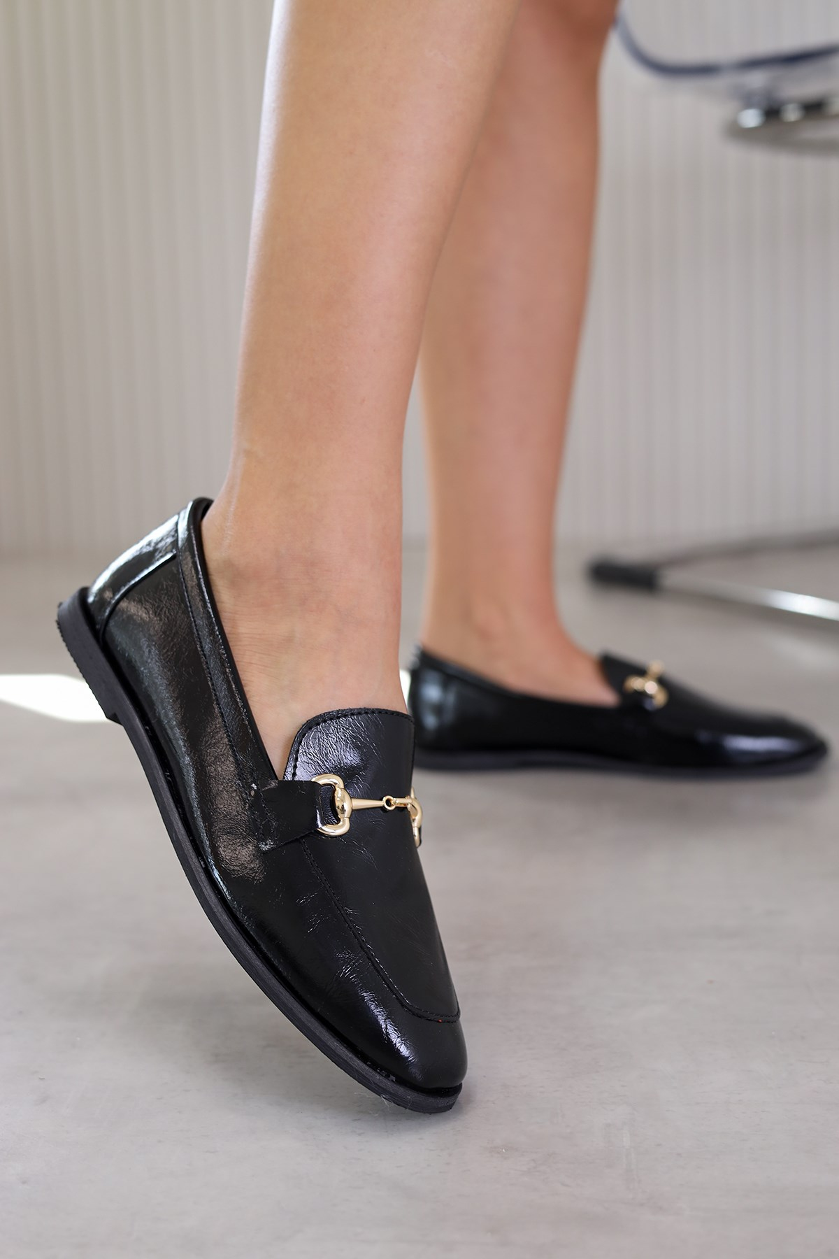 cont model yeni sezon babet loafer SIYAH