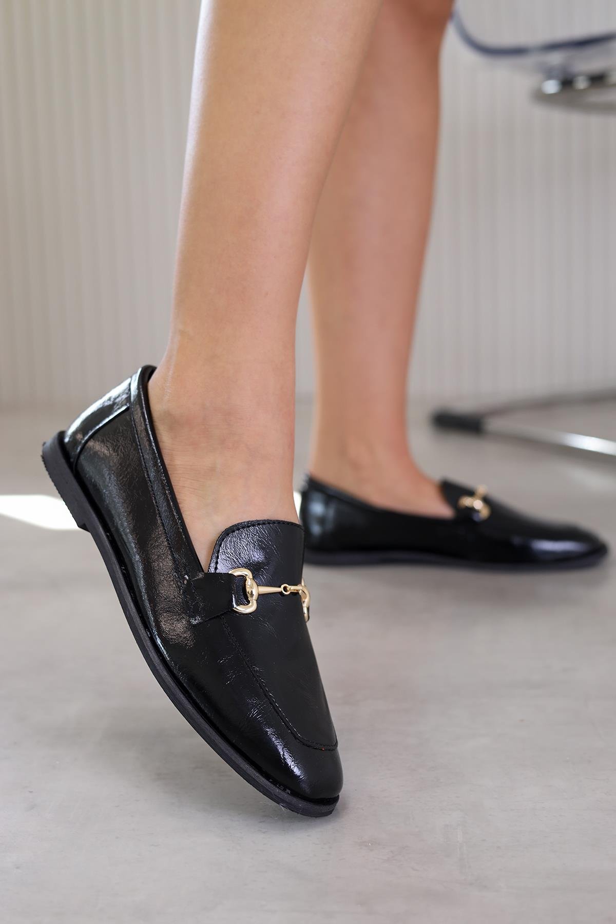 cont model yeni sezon babet loafer SIYAH