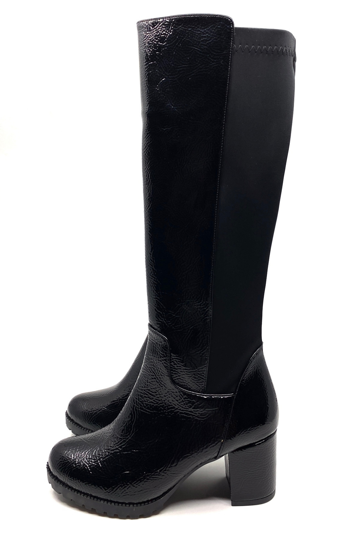 DEJA MODEL 6 Cm Topuklu Kalin Taban Sihirli Çizme siyah RUGAN