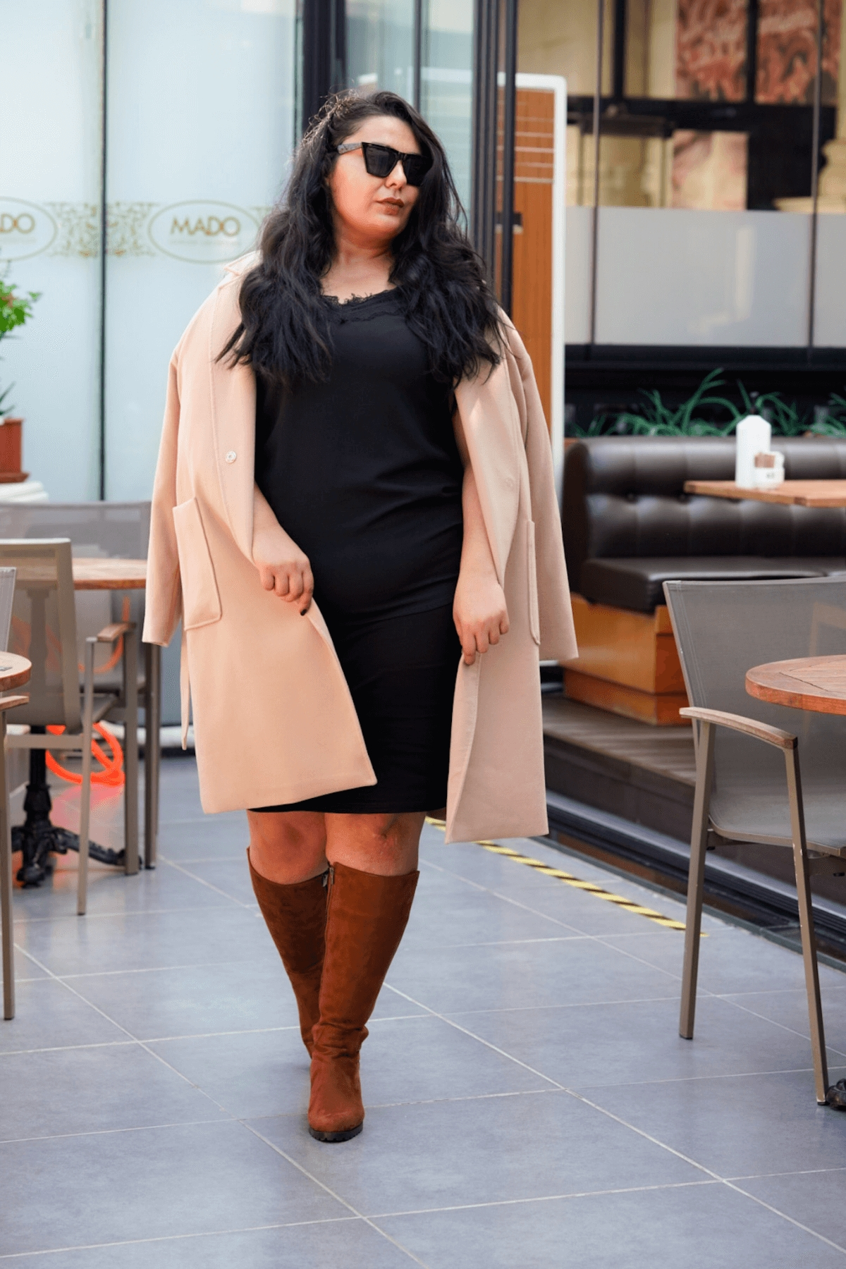 DEJA MODEL 6 Cm Topuklu Kalin Taban Sihirli Çizme Taba Suet