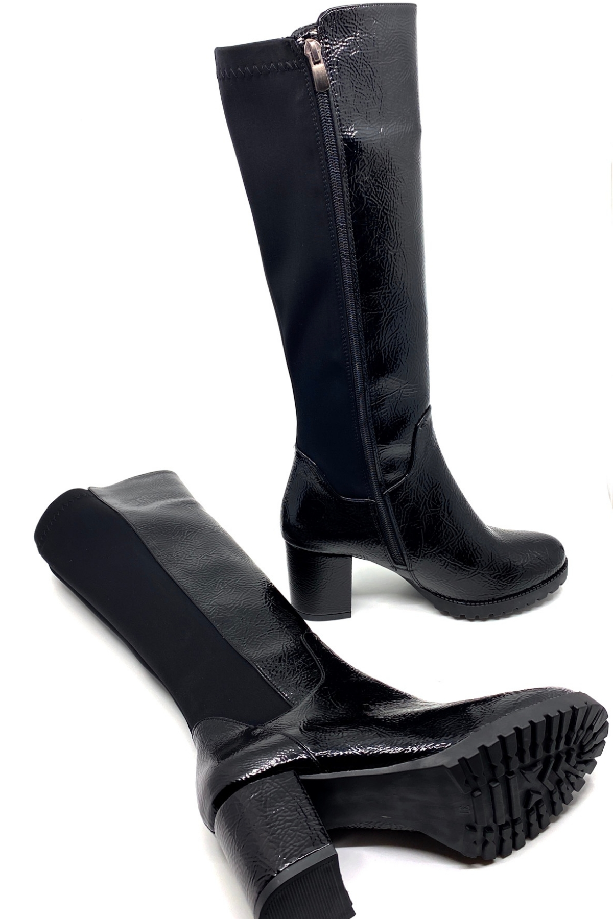 DEJA MODEL 6 Cm Topuklu Kalin Taban Sihirli Çizme siyah RUGAN