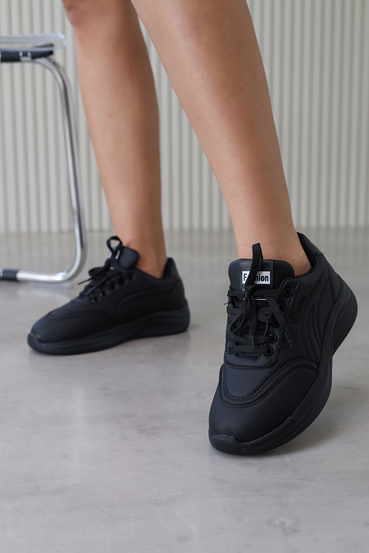 dv1581  model 3 cm tabanlı yeni sezon spor ayakkabı KÖMÜR