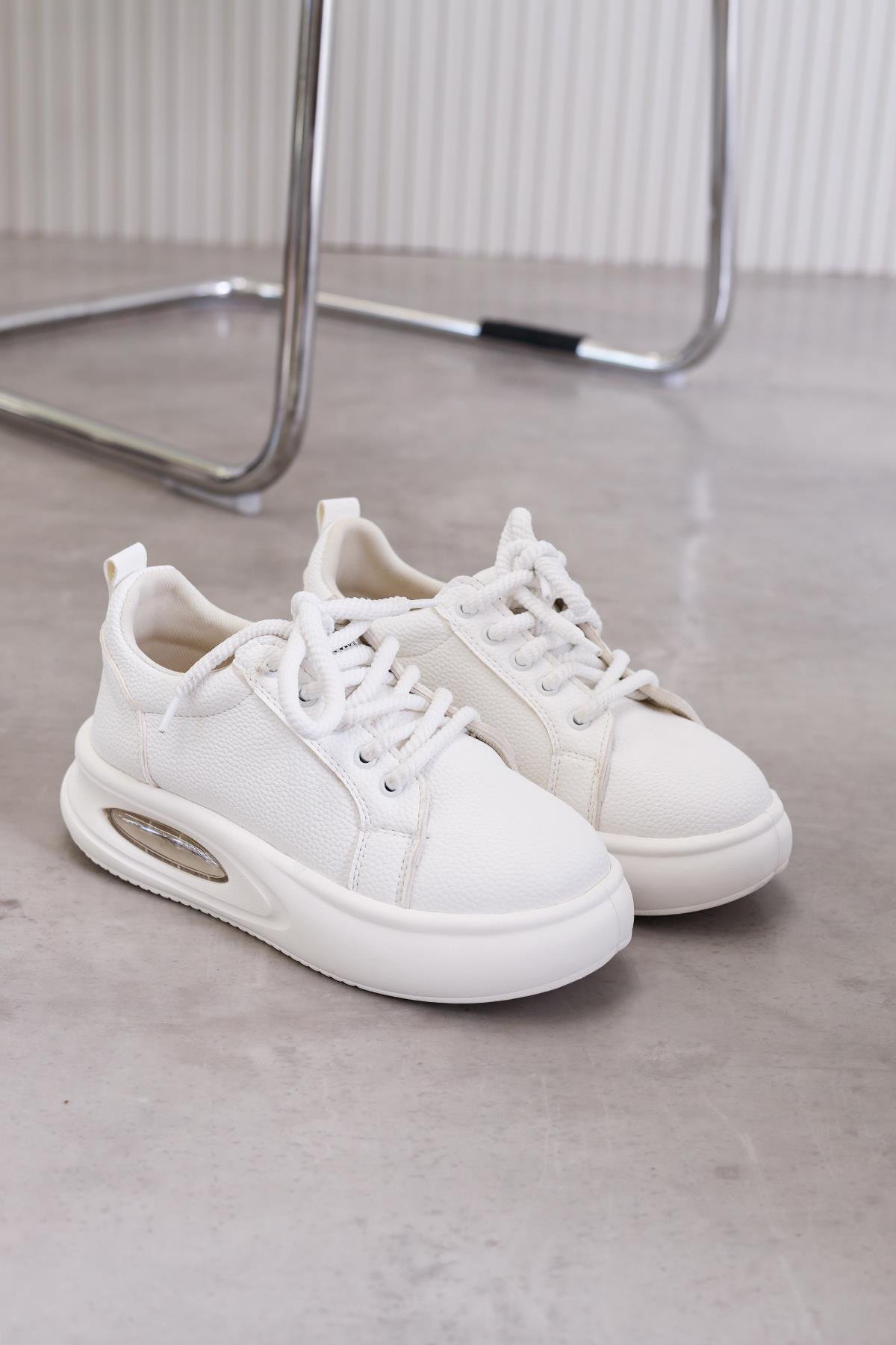dv201  model 3 cm tabanlı yeni sezon spor ayakkabı BEYAZ