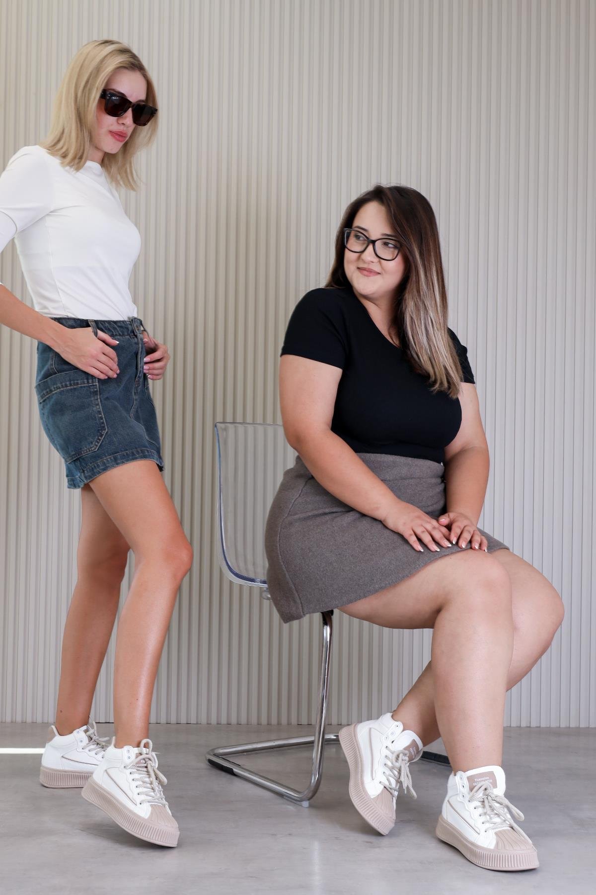 dv7099 model 3 cm tabanlı yeni sezon spor ayakkabı BEY.KUM