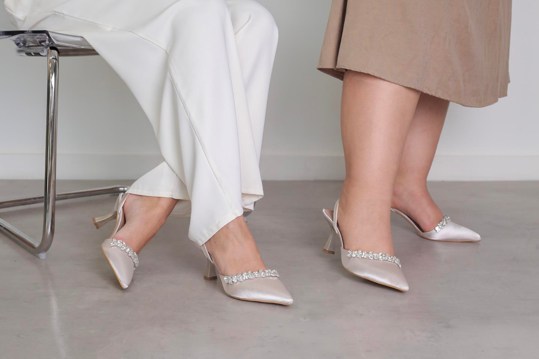 ec114  model yeni sezon 5 cm topuklu taş detaylı abiye ayakakbı TEN.SATEN