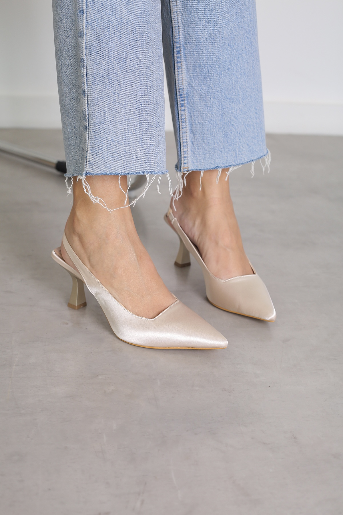 EC119 model yeni sezon 5 cm topuklu abiye ayakakbı TEN.SATEN