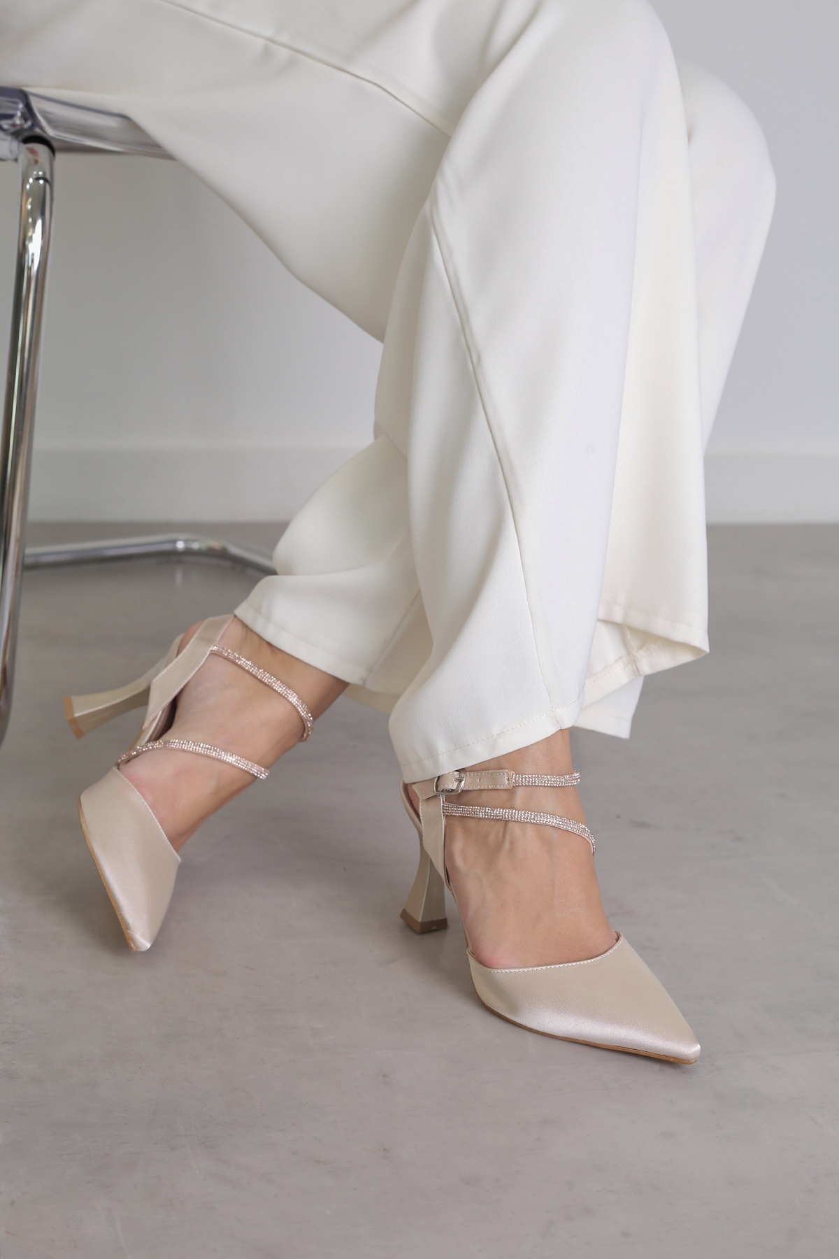 ec246 model yeni sezon 5 cm topuklu taş detaylı abiye ayakakbı TEN.SATEN