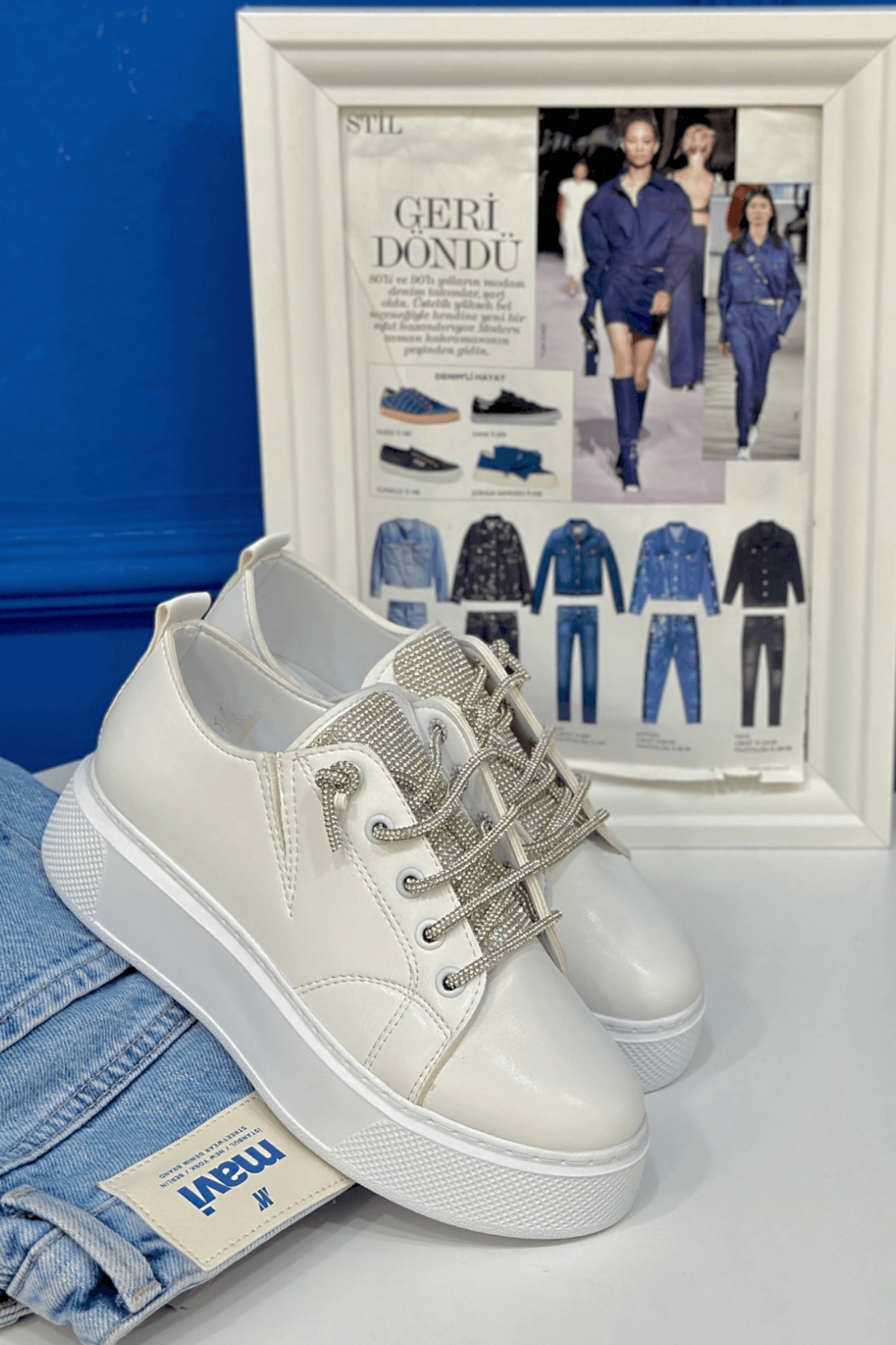 ELİNDAN MODEL 5 CM TABAN YENİ SEZON ORJİNAL DERİ SNEAKERS SPOR AYAKKABI BEYAZ