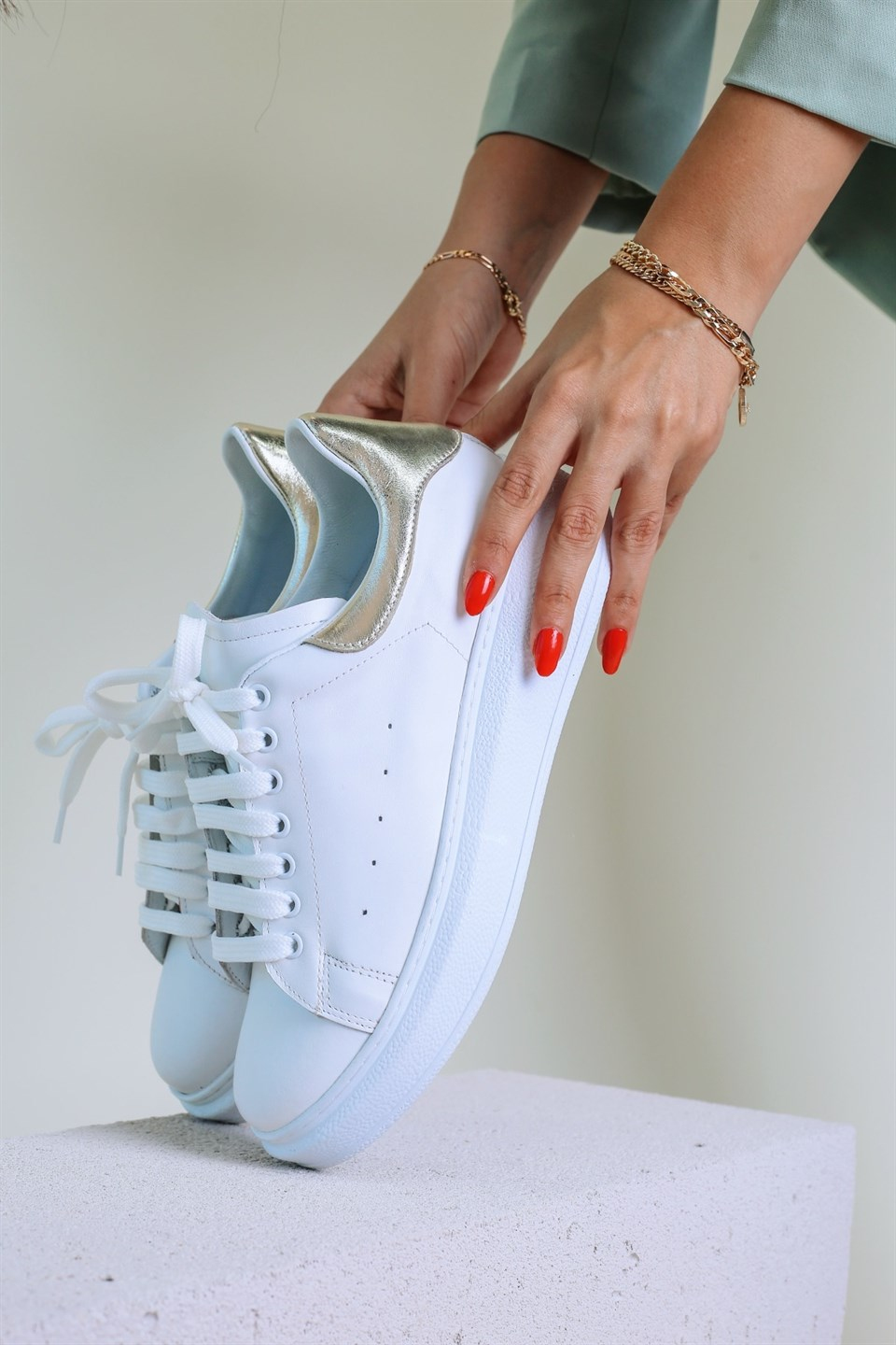 Ella Model Orjinal Deri Sneakers Spor Ayakkabi Bey.altin