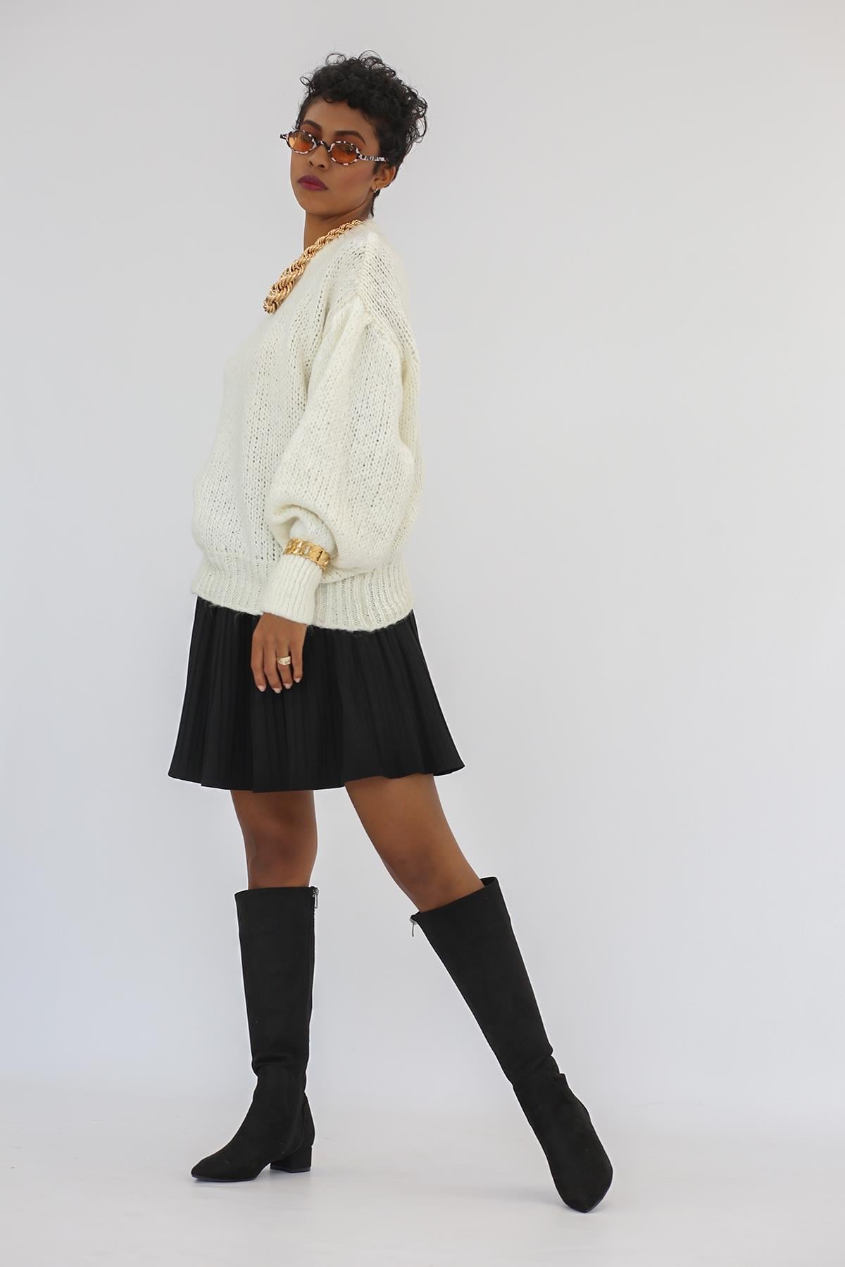 Emily 3 Cm Yeni̇ Sezon Zara Model Çi̇zme Siy.suet