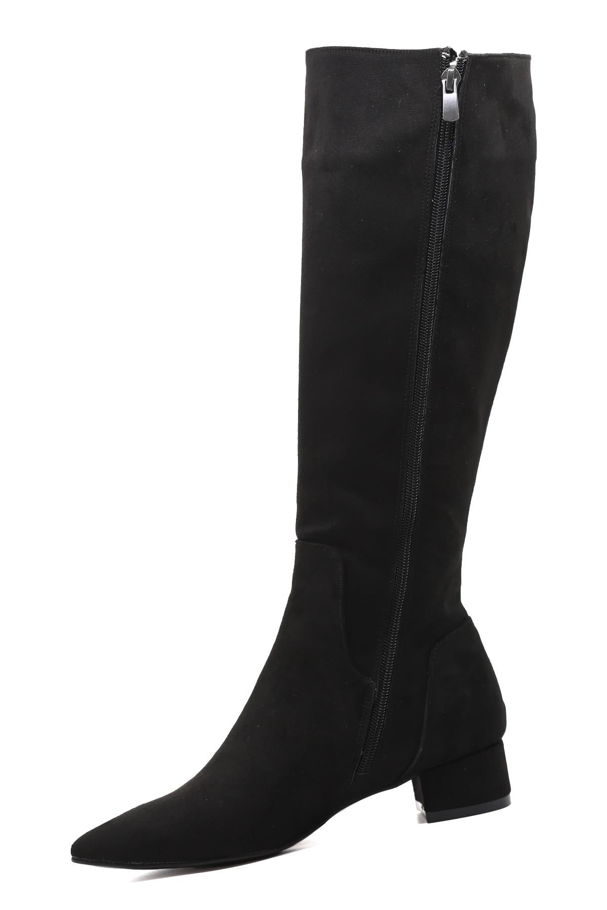 Emily 3 Cm Yeni̇ Sezon Zara Model Çi̇zme Siy.suet