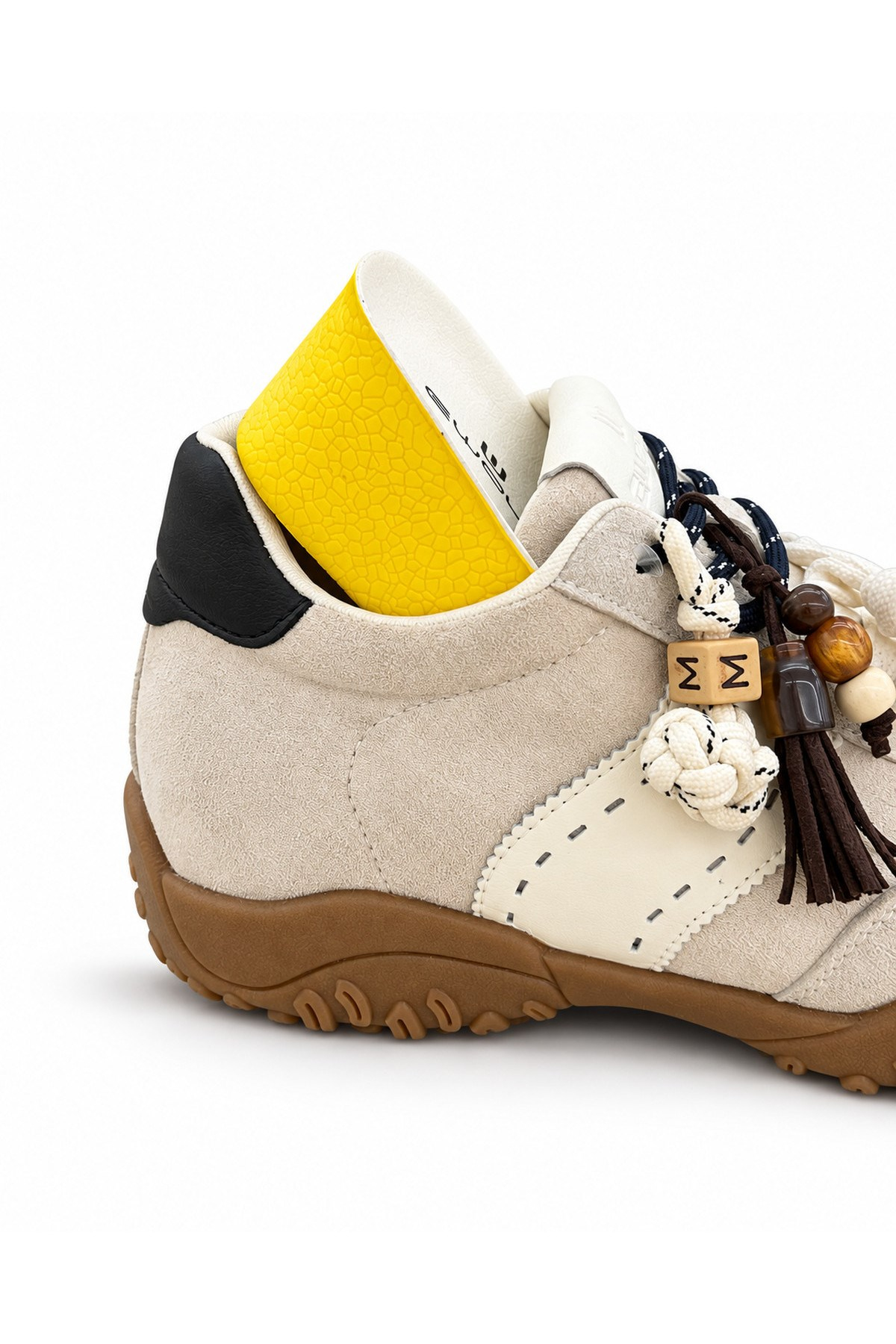 EWOL model 8 cm gizli topuklu yeni sezon spor ayakkabı BEJ