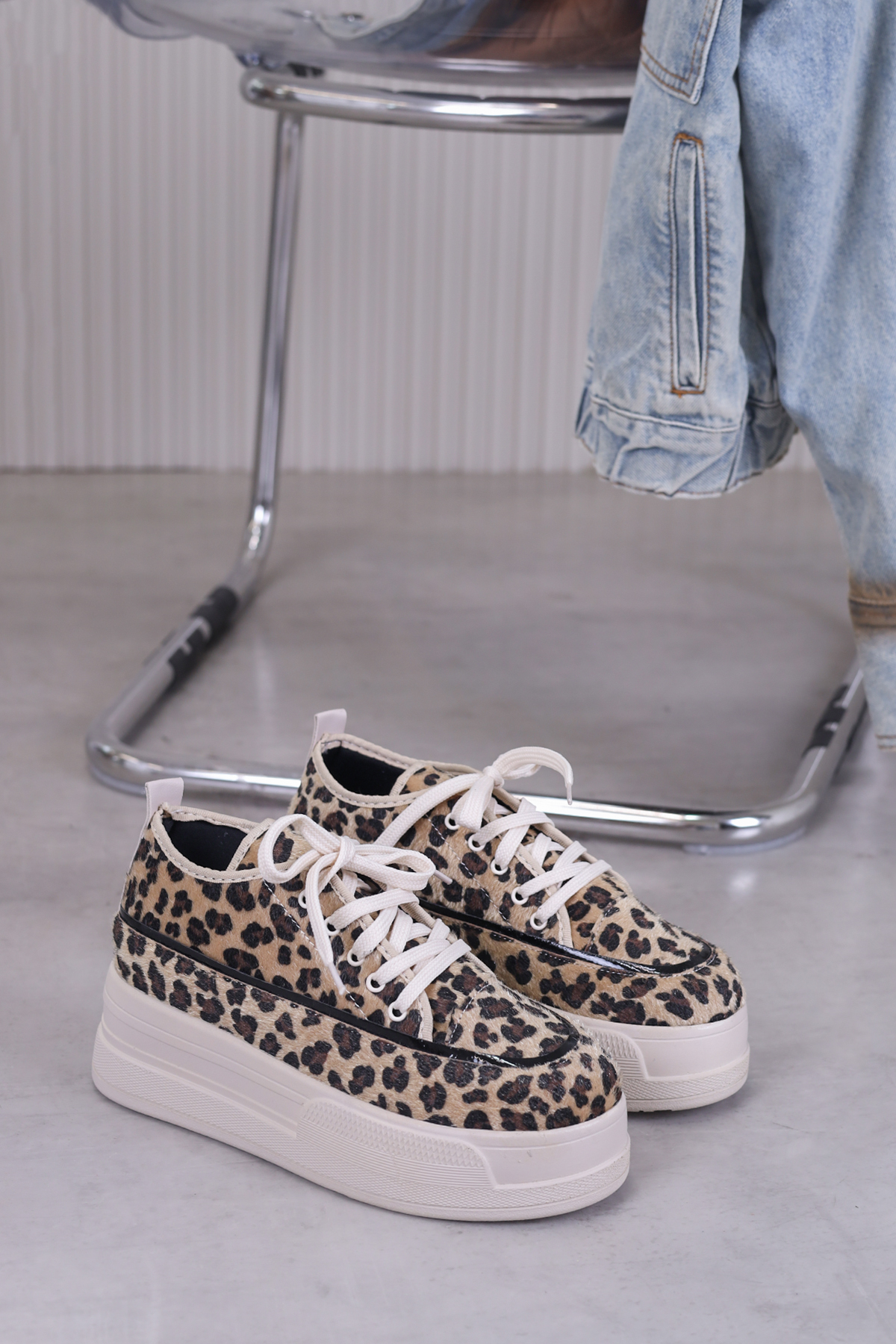 f023 model 8 cm tabanlı yeni sezon spor aykakabı LEOPAR