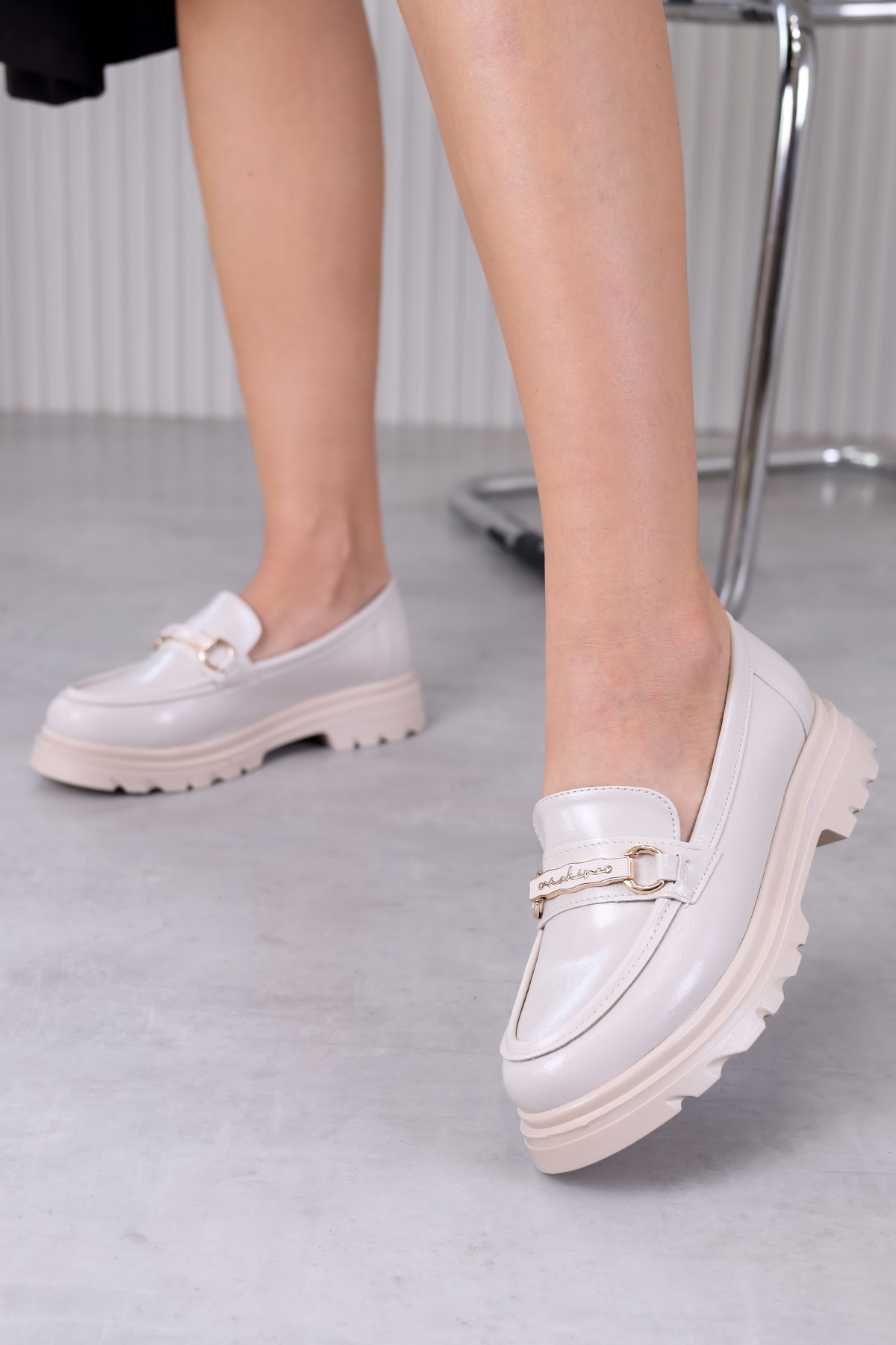 fn834 model 3 cm tabanlı loafer ayakkabı babet TEN.KIRISIK