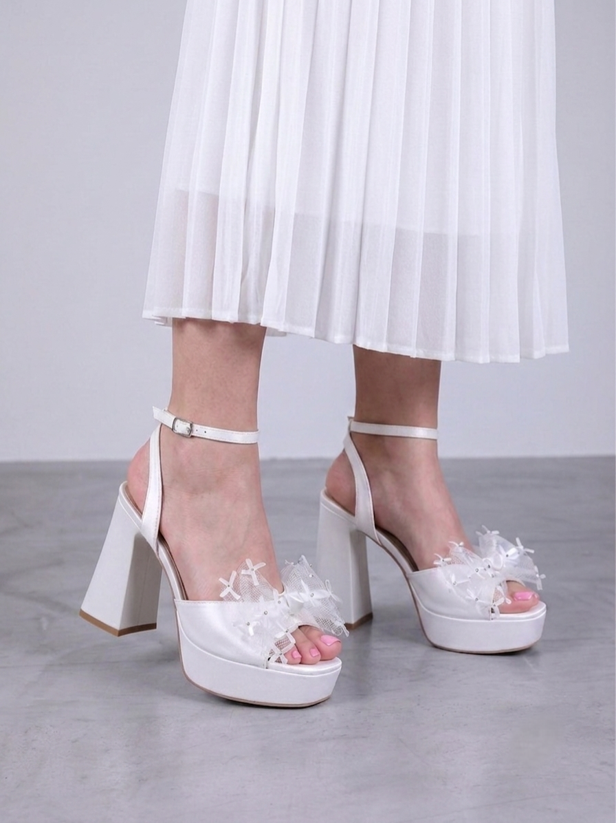 gala model 10 cm platform detaylı abiye topuklu sandalet ayakkabı SEDEF