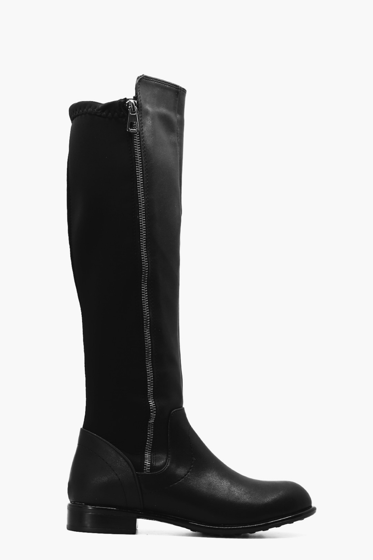 GİZMO Ince  Taban Fermuar Detayli Sihirli Çizme Siyah