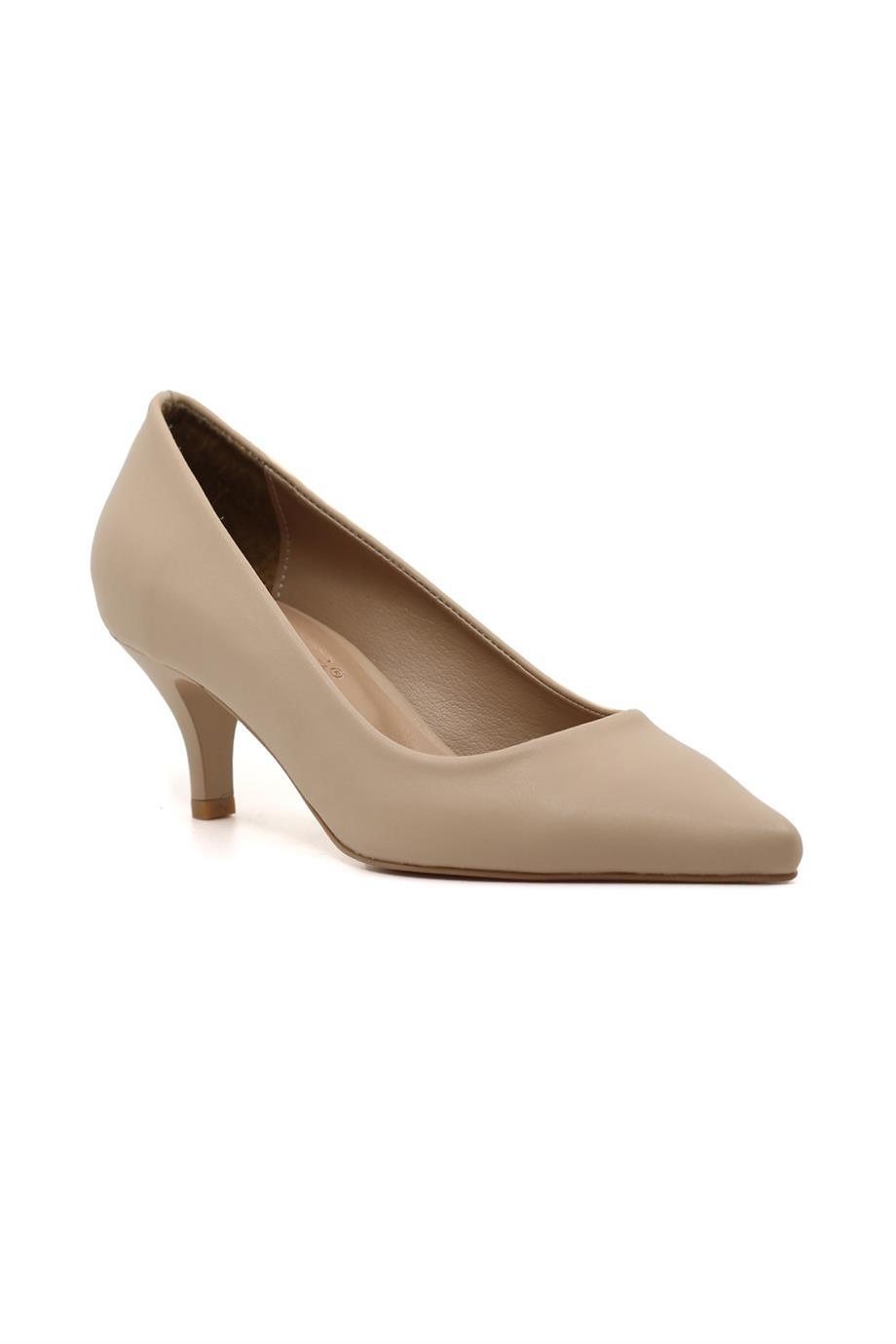 Helena 3 Cm Zara Model Topuklu Ayakkabi Sti̇letto Nut