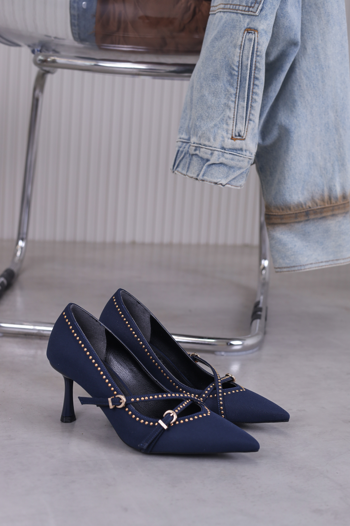 hui  8 cm topuklu yeni sezon stiletto ayakkabı LACI.NBK