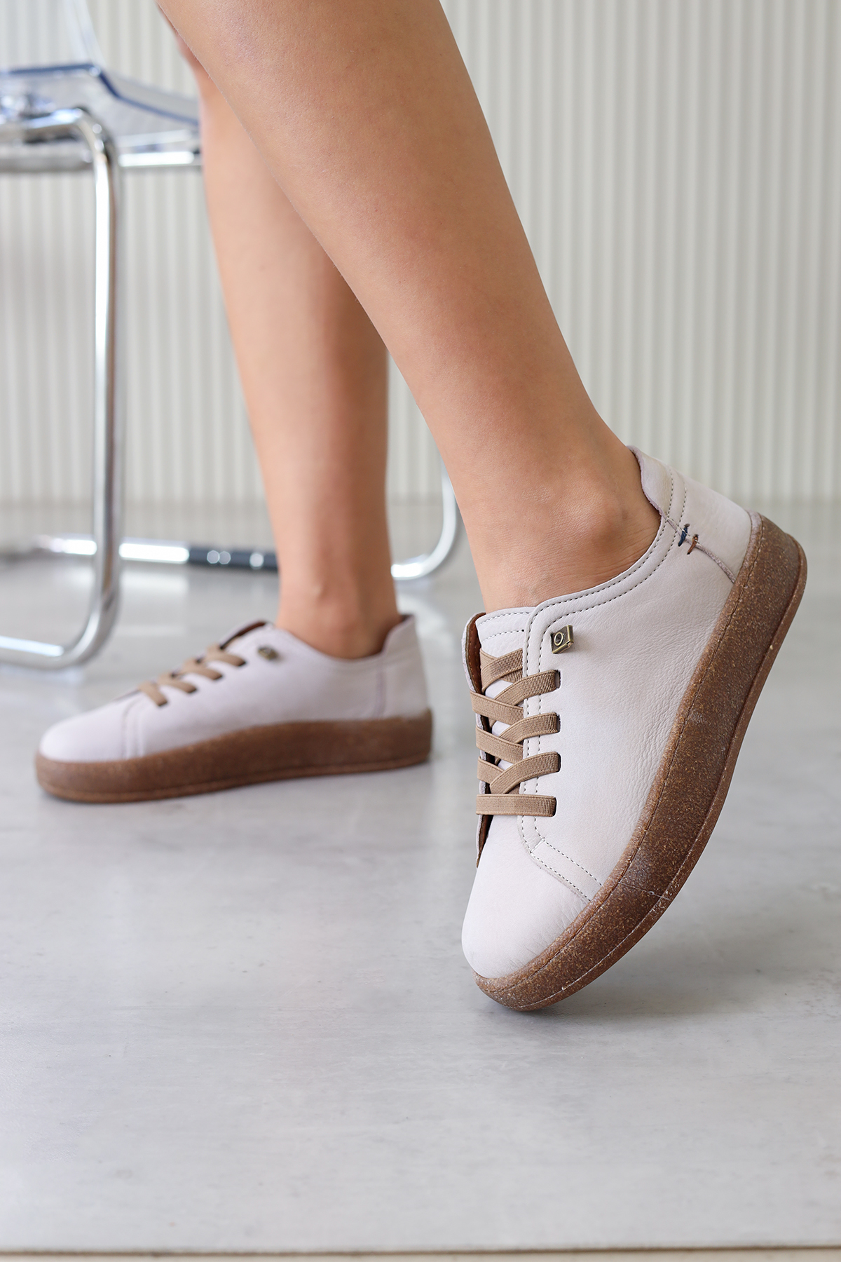 ın890  model 3 cm tabanlı yeni sezon spor ayakkabı orjinal deri VIZON