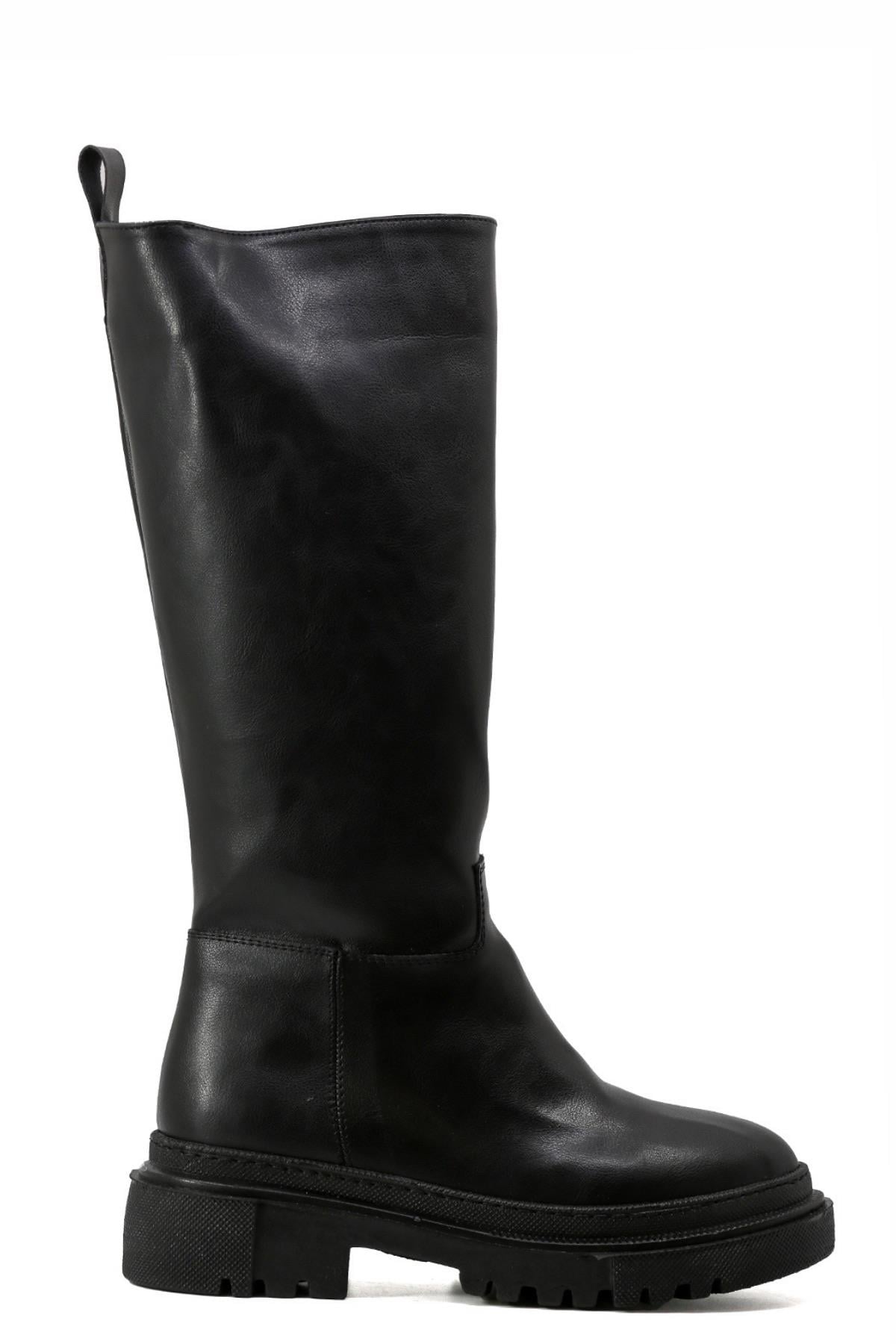 JANETTE ZARA MODEL 4 CM TOPUKLU KISA BOT ÇİZME SIYAH
