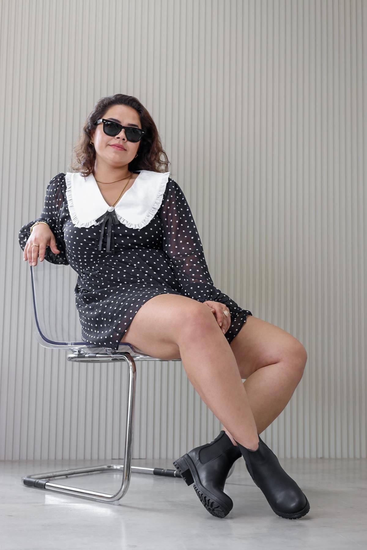 JUSTİN MODEL 3 TABANLI LASTİK KISA BOT SIYAH