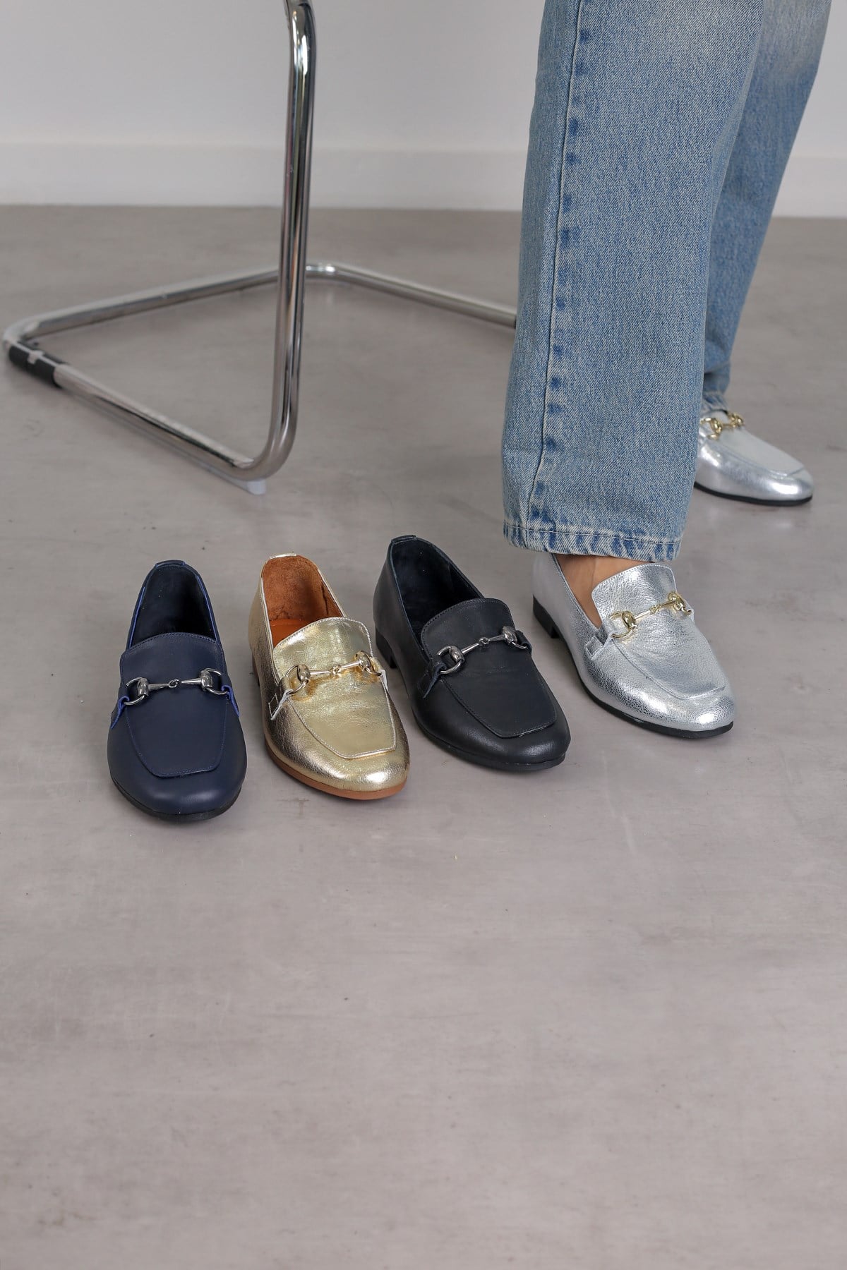 LİZZY MODEL ORJİNAL DERİ TOKA DEAYLI LOAFER BABET GUMUS