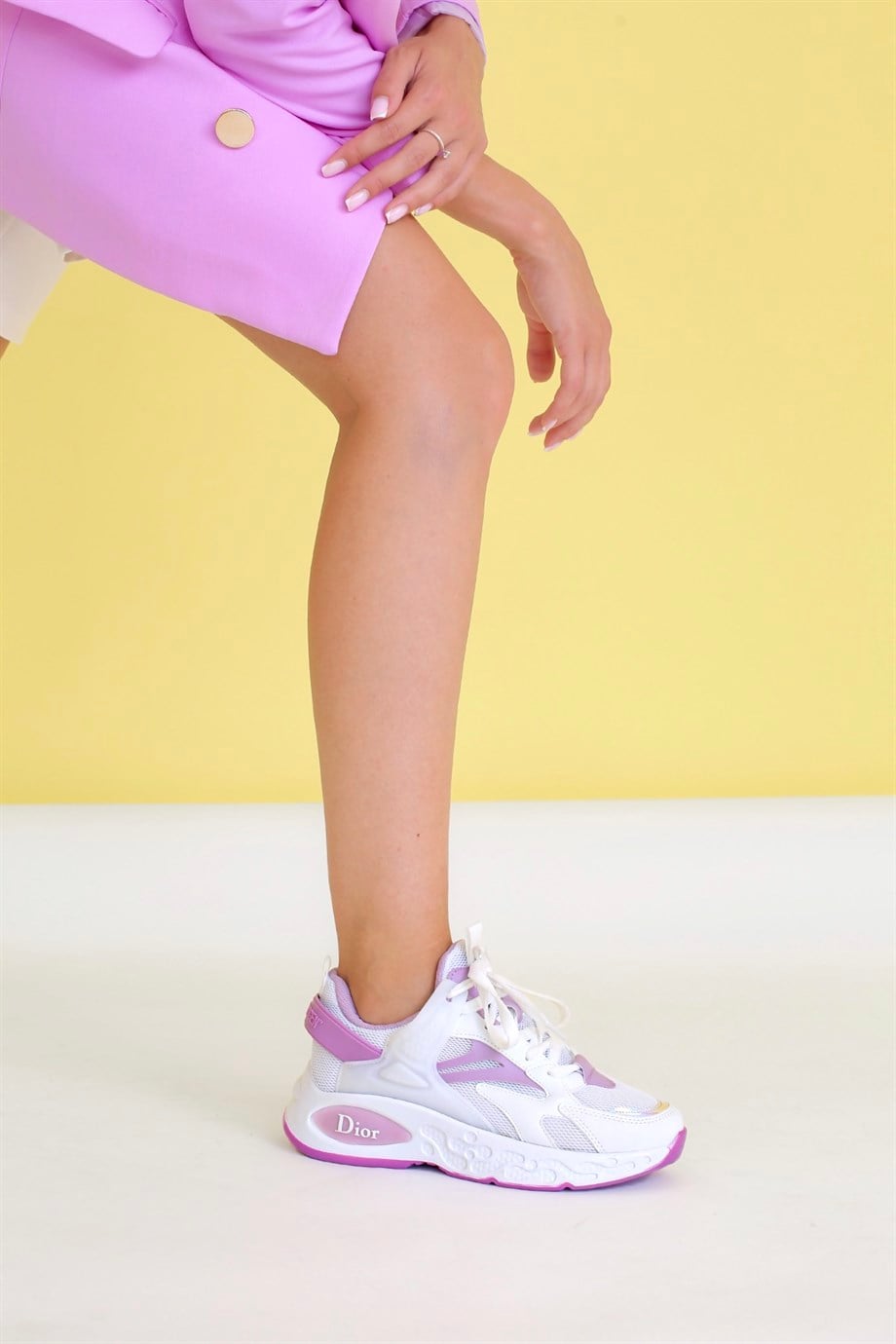 LONG MODEL 5 CM KALIN TABANLI YENİ SEZON SNEAKERS SPOR AYAKKABI BEY.LILA