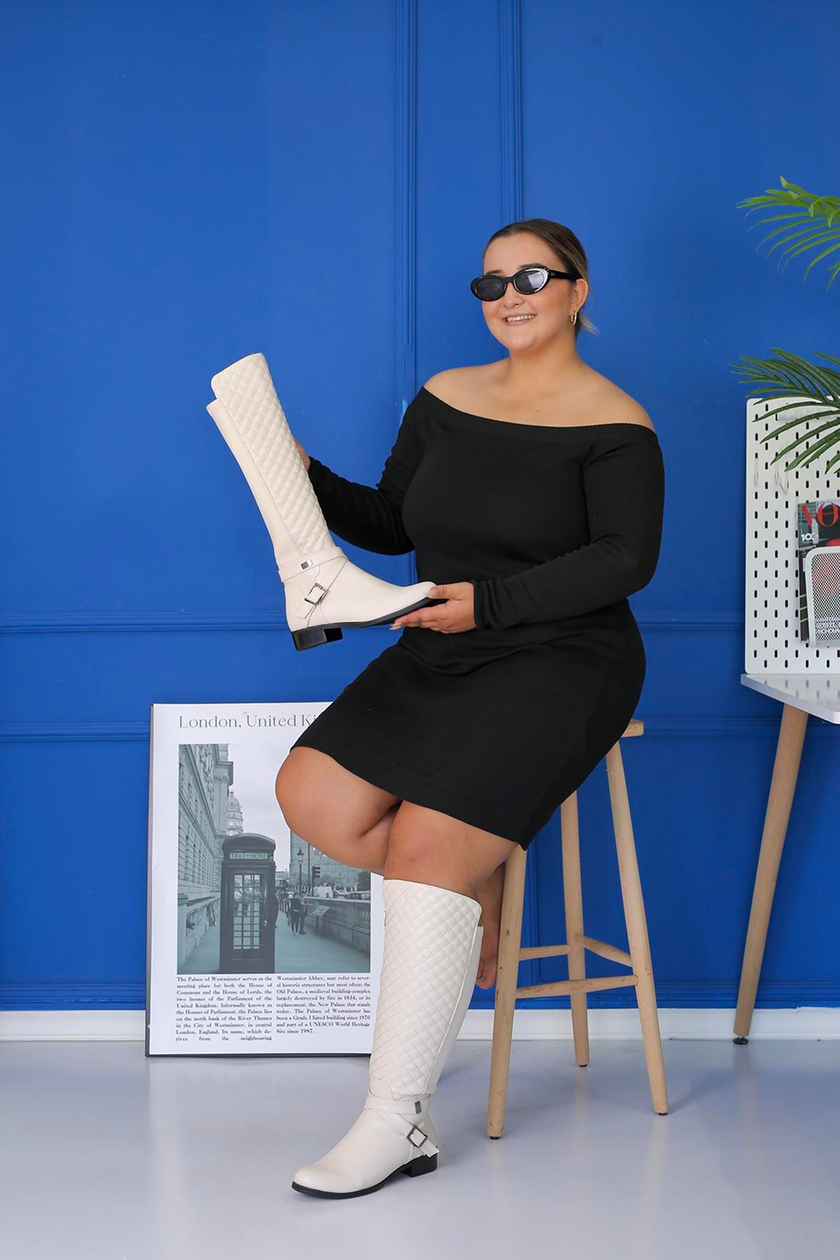 LOVİ MODEL 2 CM TABANLI PREMİUM KALİTE SİHİRLİ ÇİZME TEN