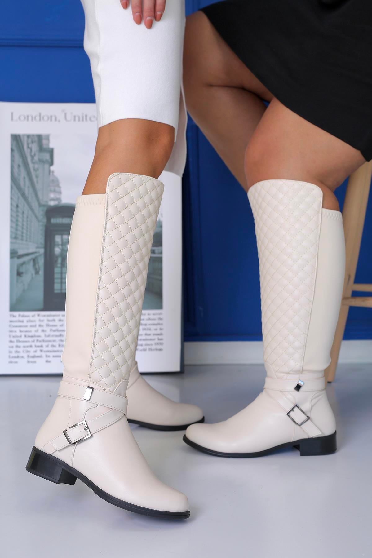 LOVİ MODEL 2 CM TABANLI PREMİUM KALİTE SİHİRLİ ÇİZME TEN