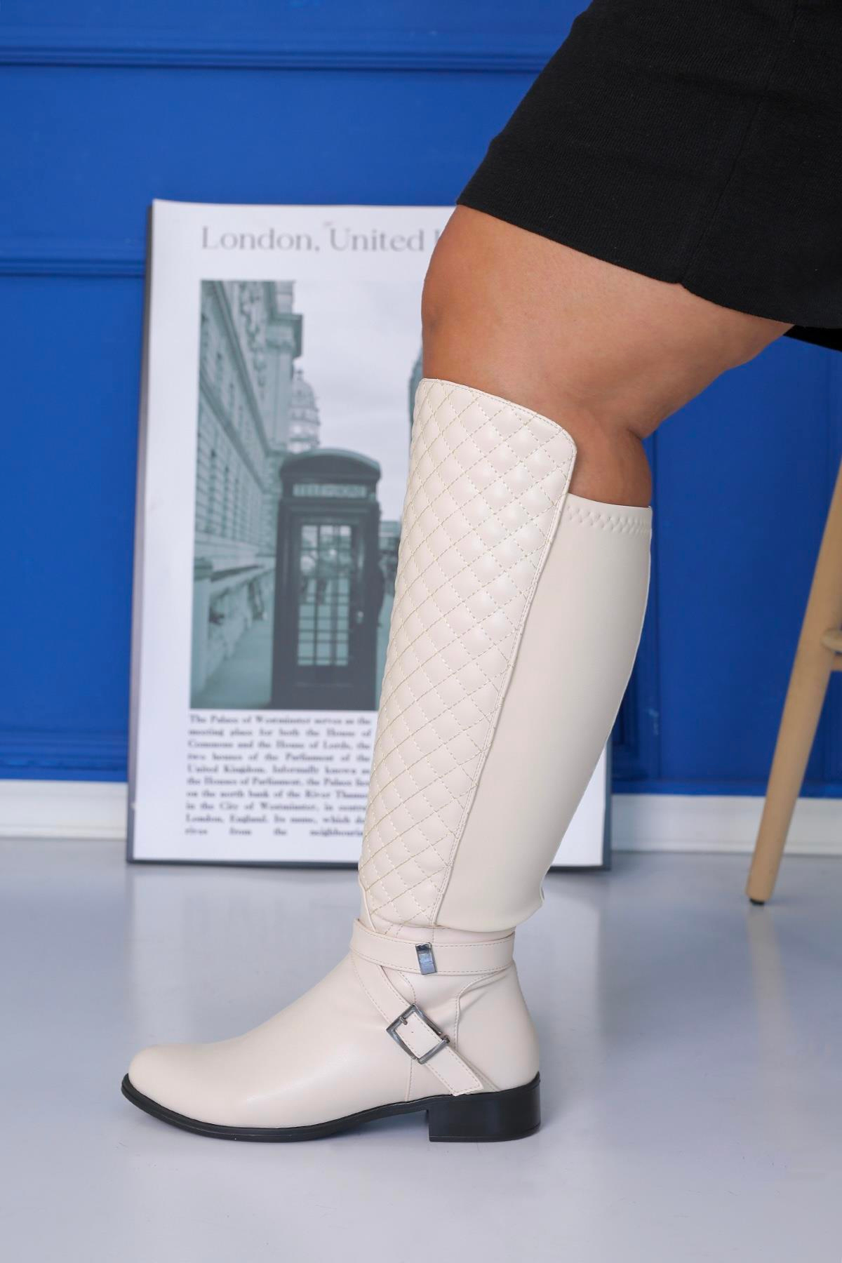 LOVİ MODEL 2 CM TABANLI PREMİUM KALİTE SİHİRLİ ÇİZME TEN