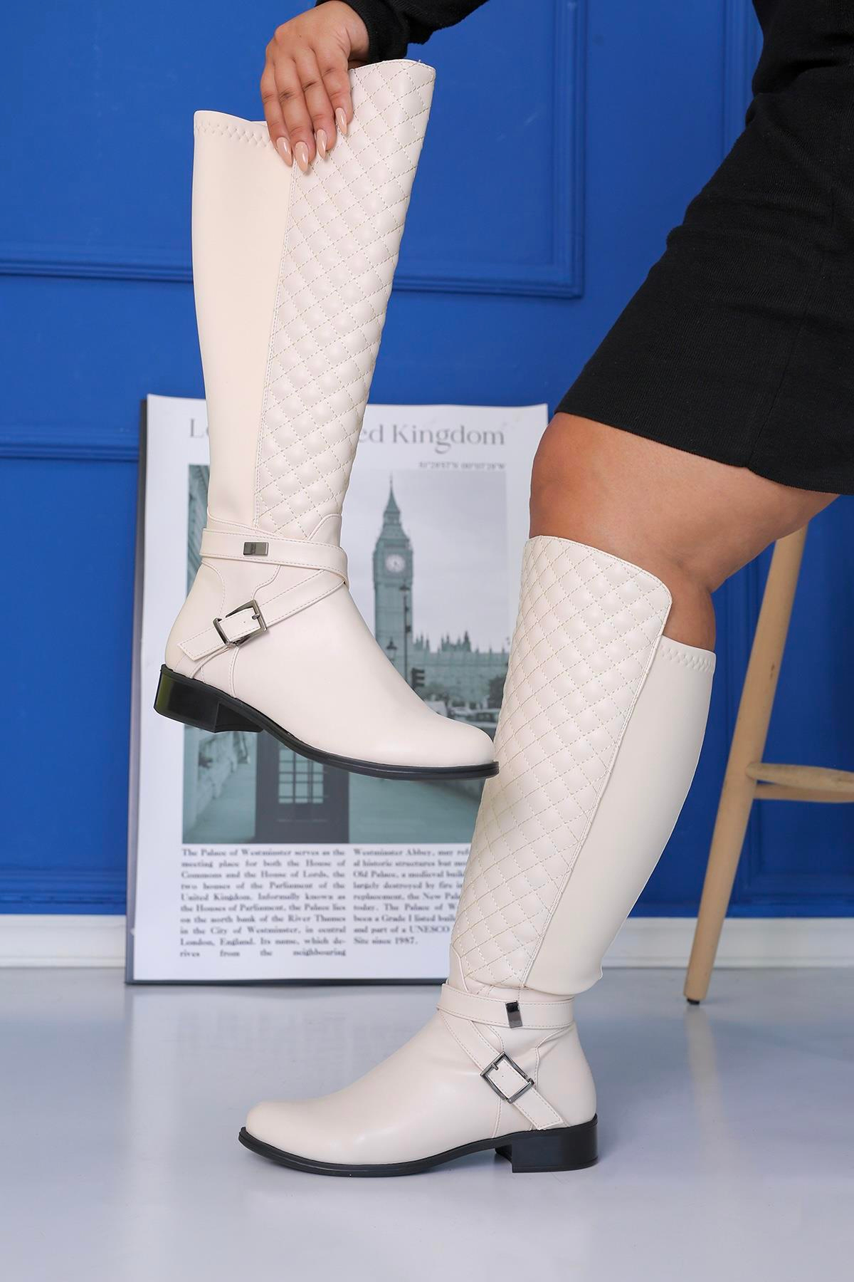 LOVİ MODEL 2 CM TABANLI PREMİUM KALİTE SİHİRLİ ÇİZME TEN