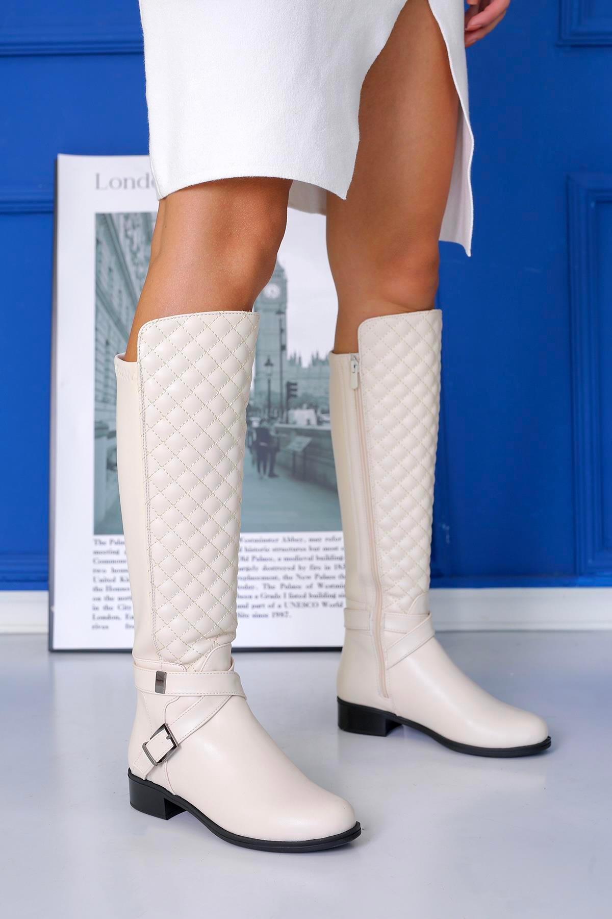 LOVİ MODEL 2 CM TABANLI PREMİUM KALİTE SİHİRLİ ÇİZME TEN