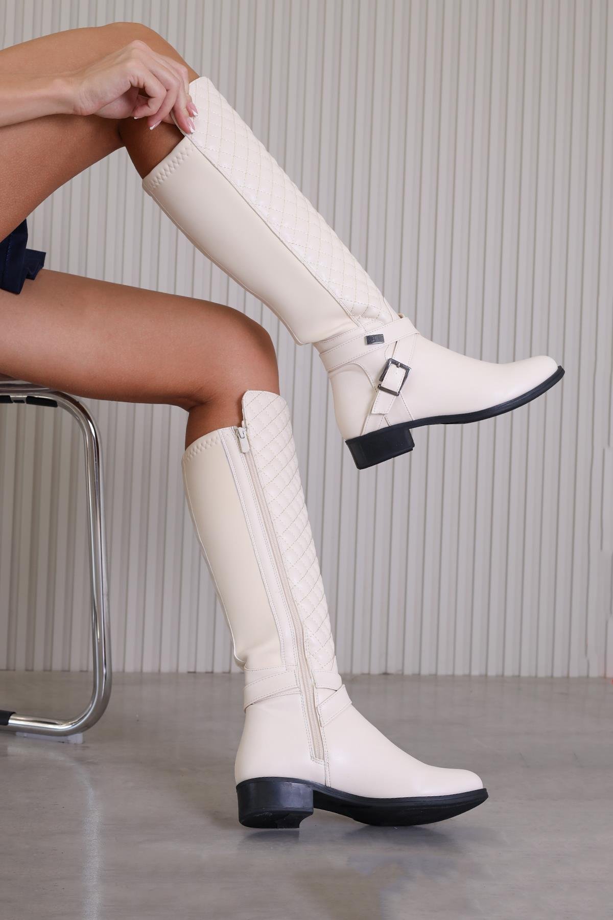 LOVİ MODEL 2 CM TABANLI PREMİUM KALİTE SİHİRLİ ÇİZME TEN