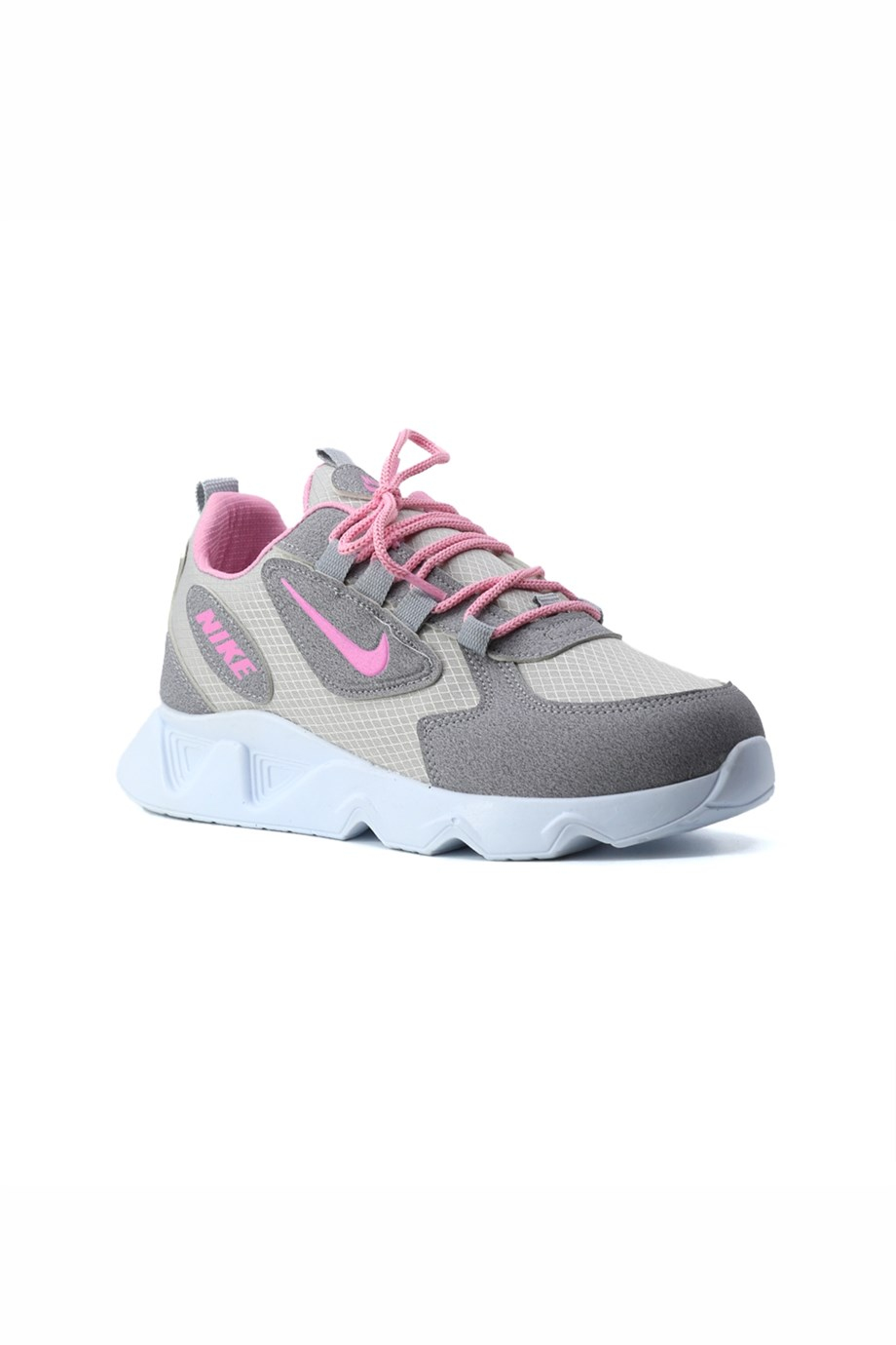 LUFFY MODEL 3 CM TOPUKLU YENİ SEZON SNEAKERS SPOR AYAKKABI BUZ PEMBE