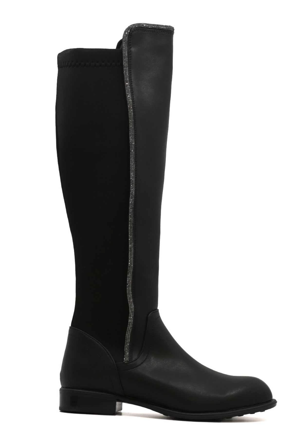 Lulu Si̇hi̇rli̇ Çi̇zme 2 Cm Topuklu Taş Detayli Çi̇zme Siyah