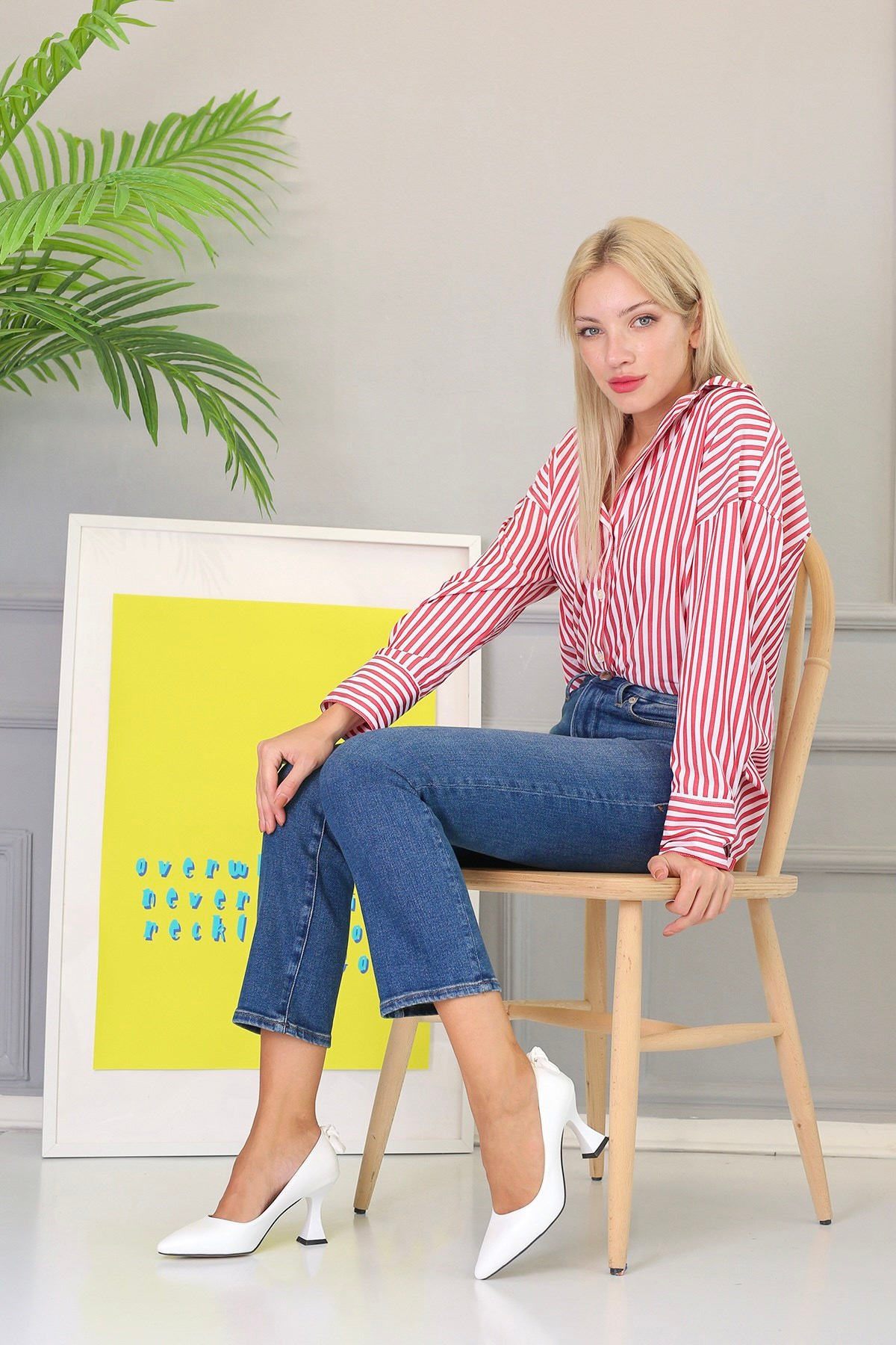 LUSİ MODEL 5 CM TOPUKLU AYAKKABI BEYAZ